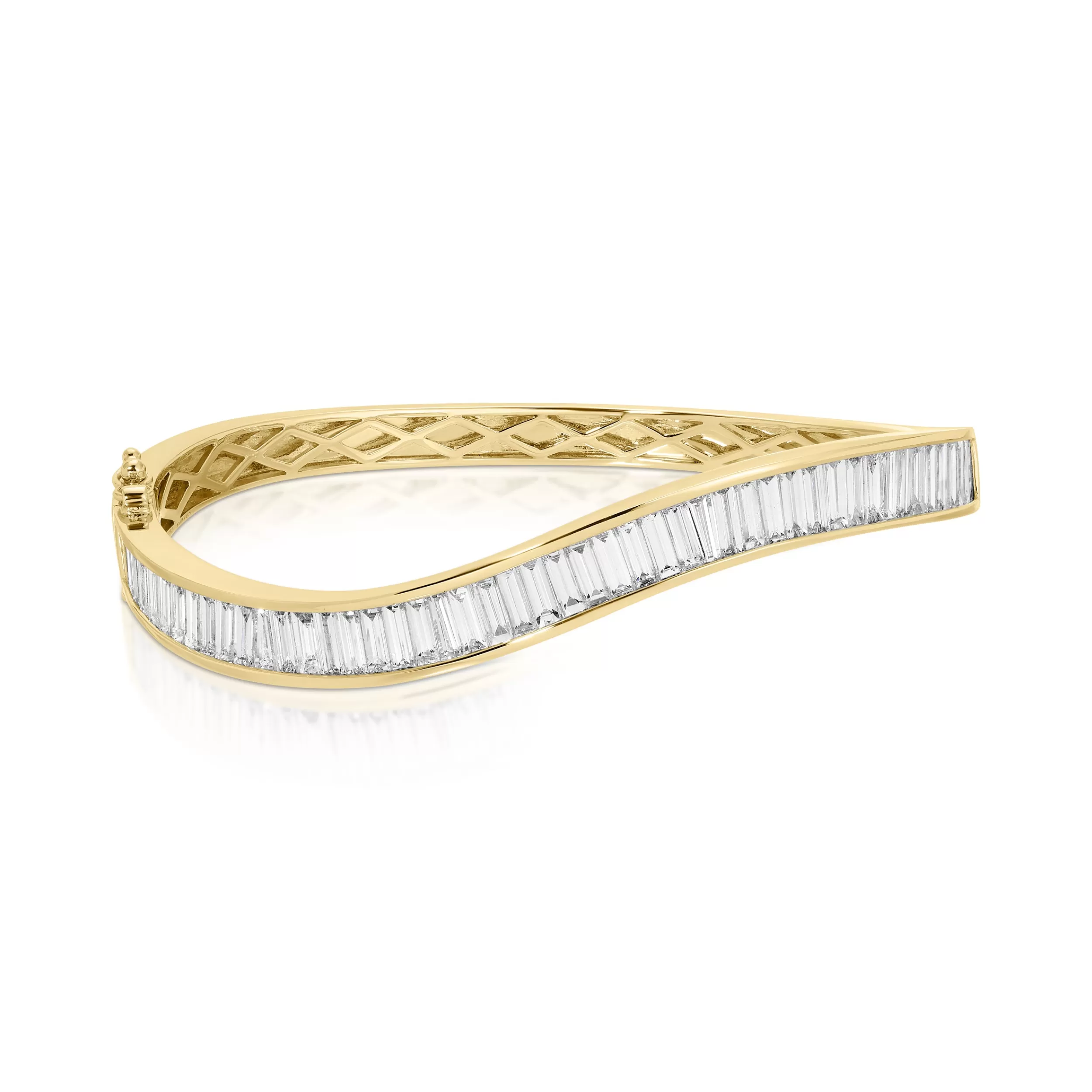 Anita Ko Bangles^BAGUETTE DIAMOND WAVE BANGLE