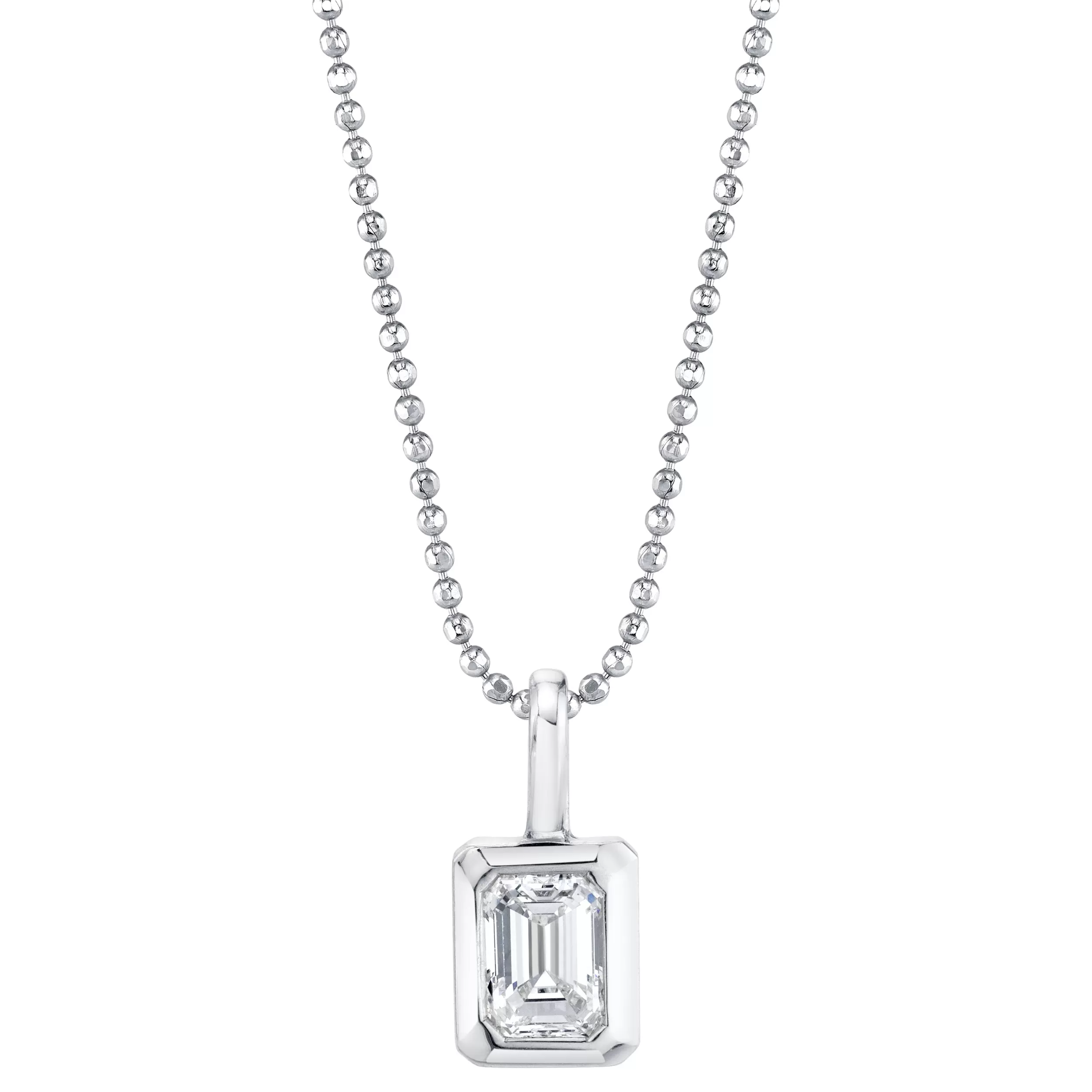 Anita Ko Pendants^BEZELED EMERALD CUT DIAMOND PENDANT