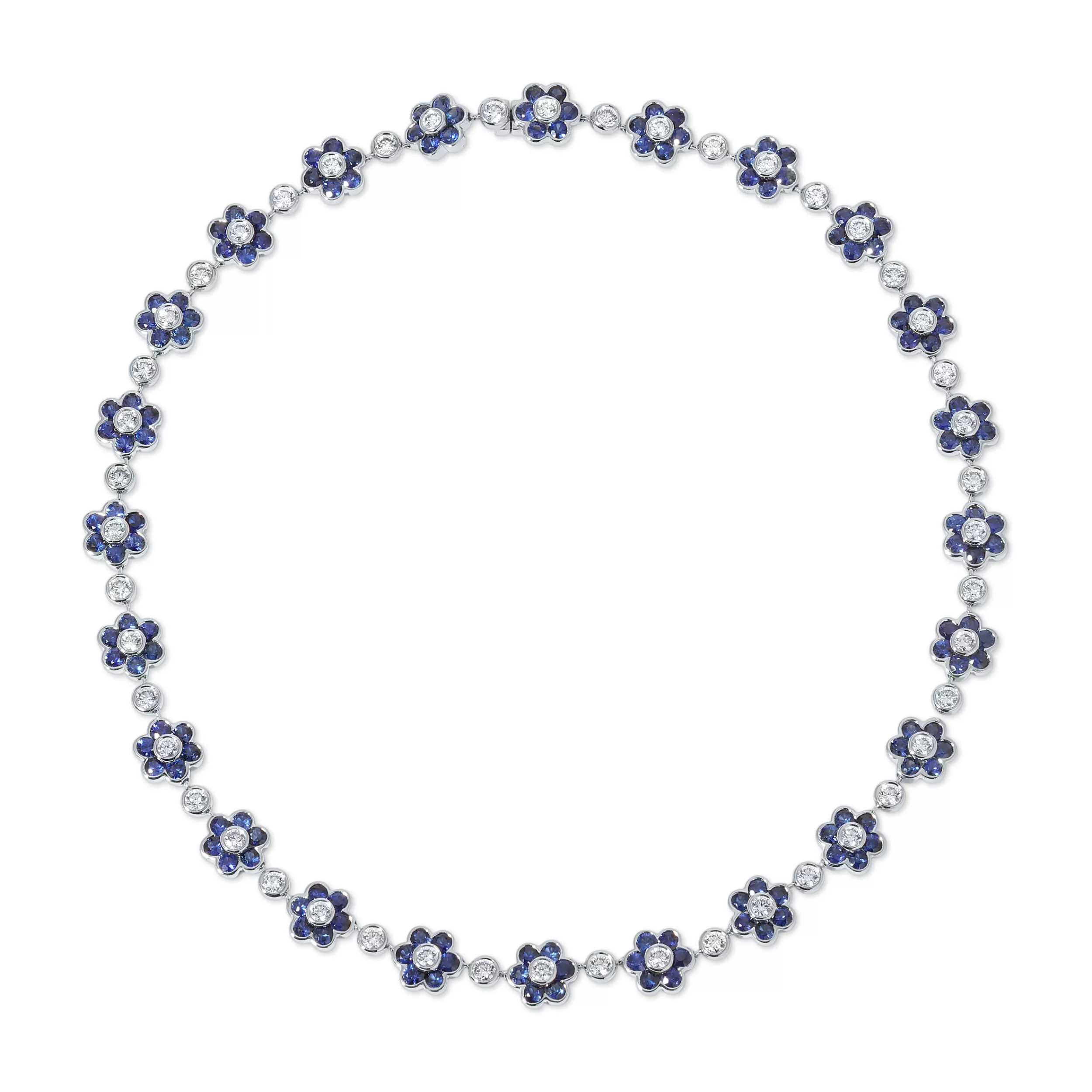 Anita Ko Chokers^BLUE SAPPHIRE AND DIAMOND FLORA CHOKER