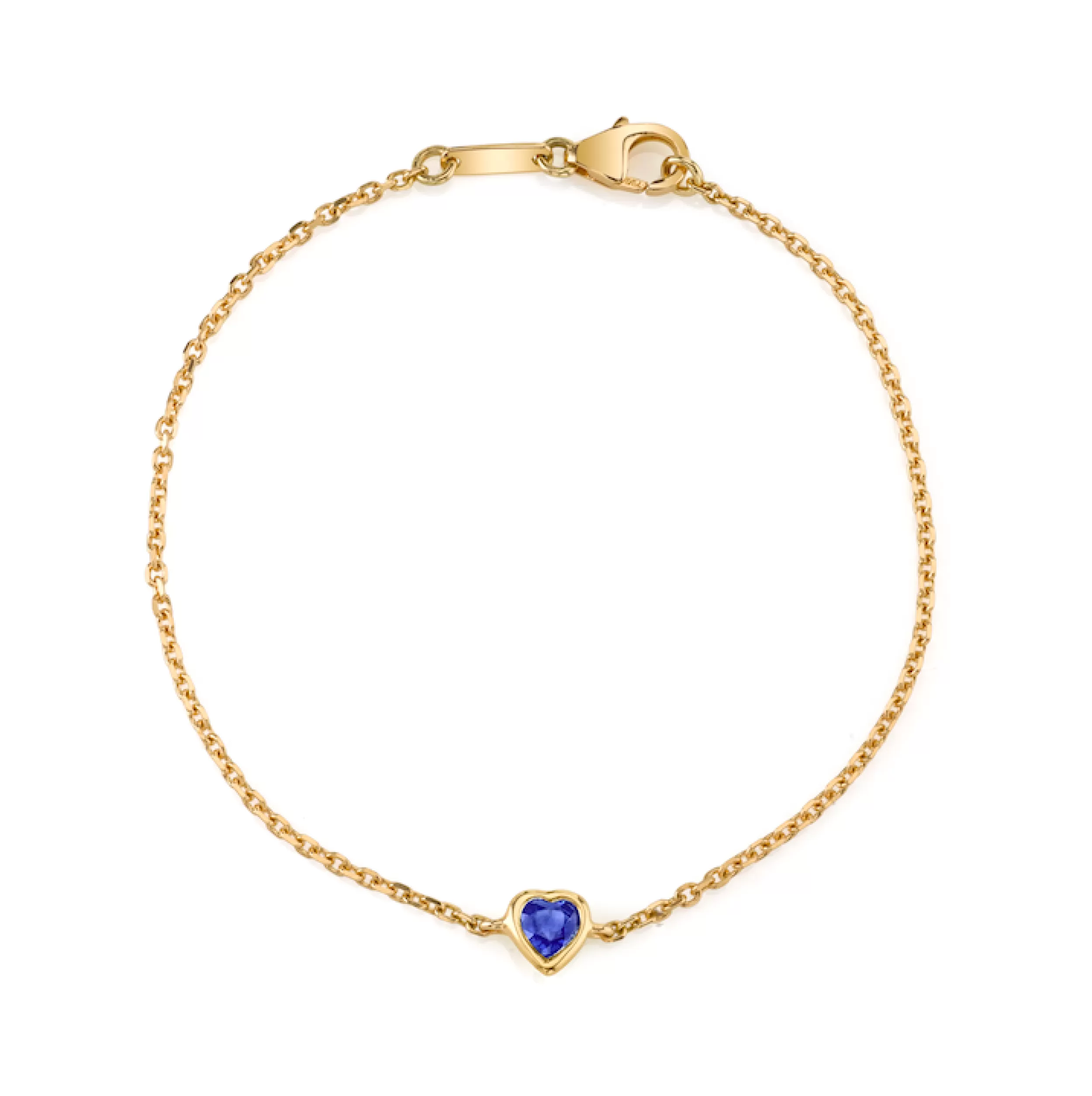 Anita Ko Chain Link^BLUE SAPPHIRE HEART CHAIN BRACELET