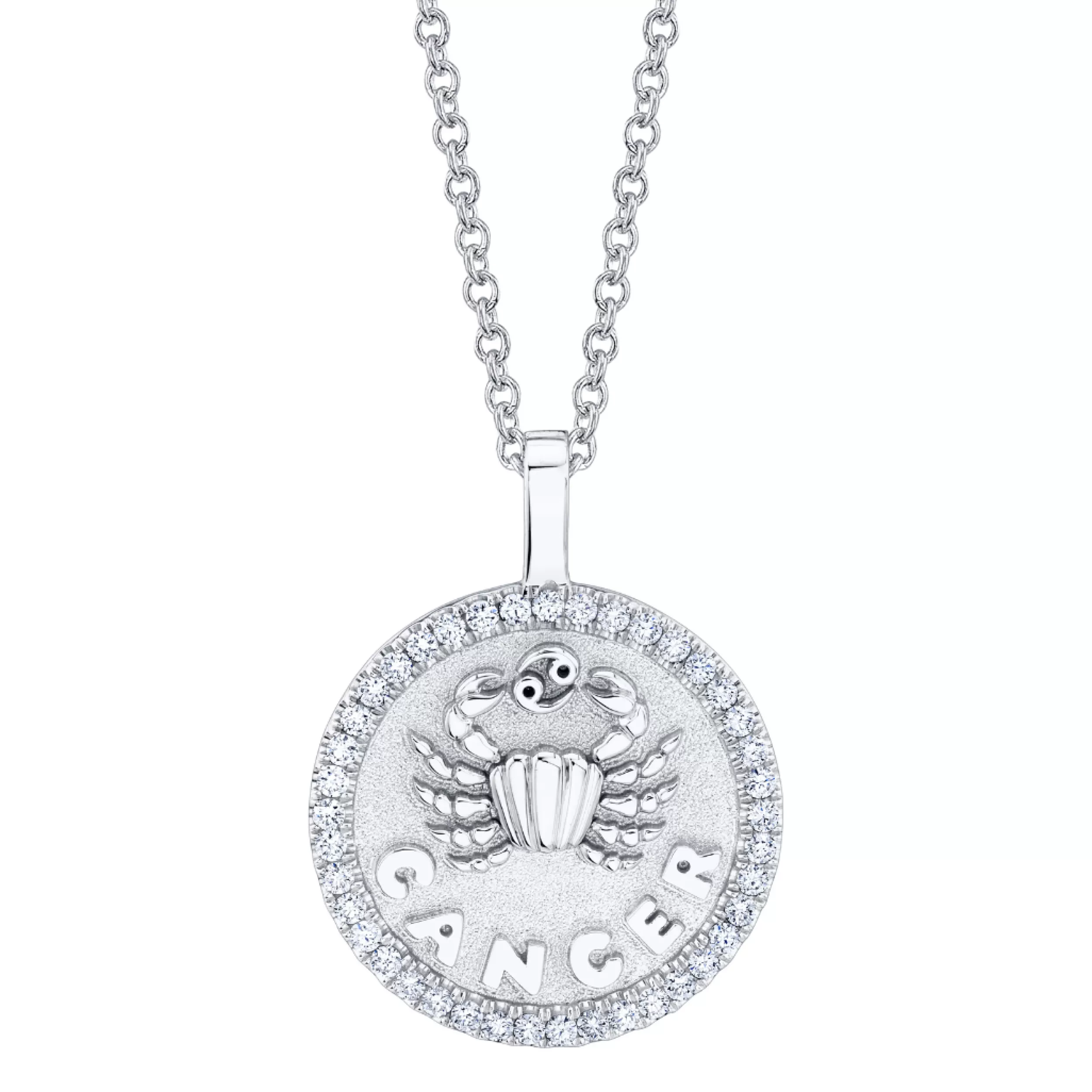 Anita Ko Pendants | Zodiac Coins^CANCER ZODIAC COIN PENDANT WITH DIAMOND FRAME