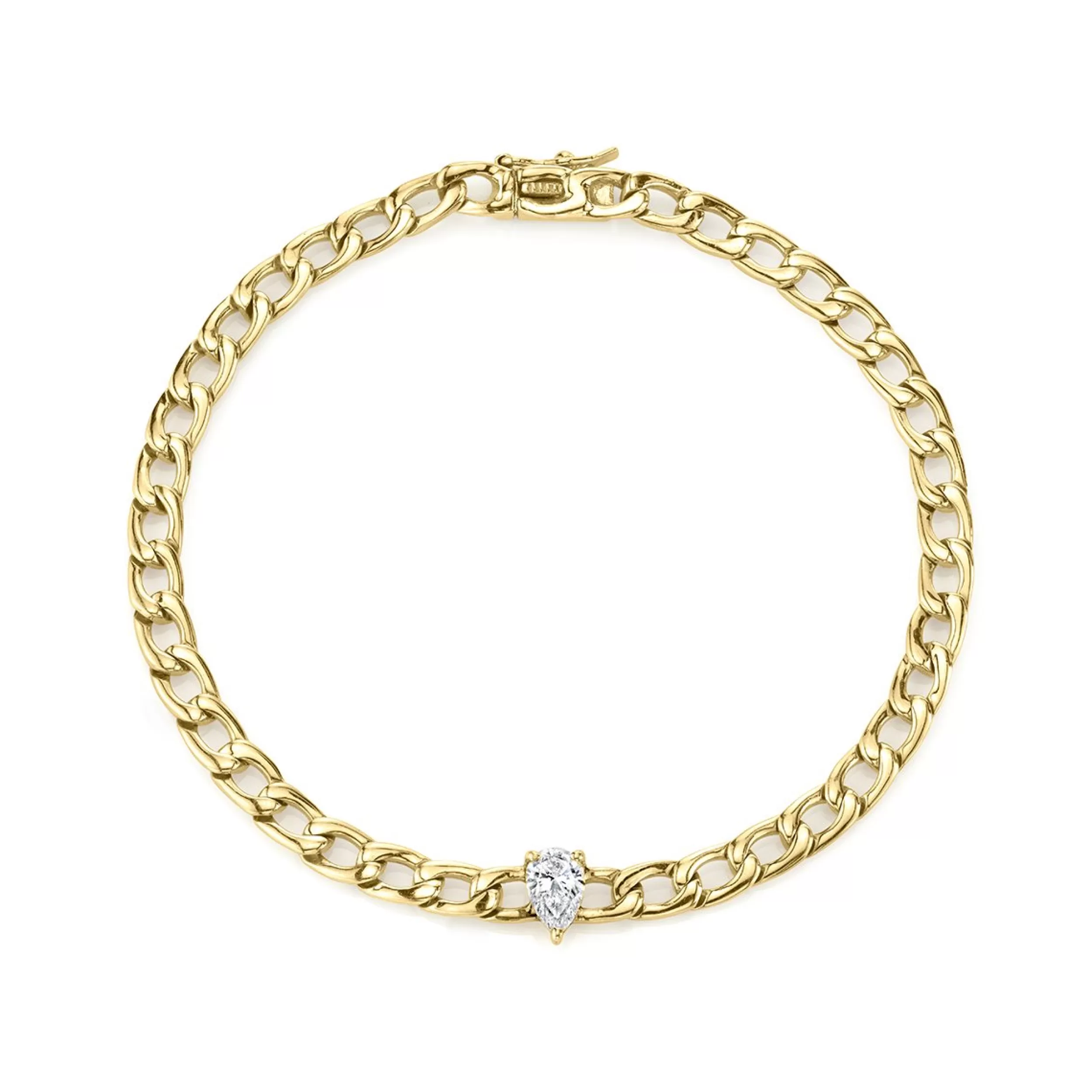 Anita Ko Chain Link^CHAIN BRACELET WITH PEAR DIAMOND CENTER