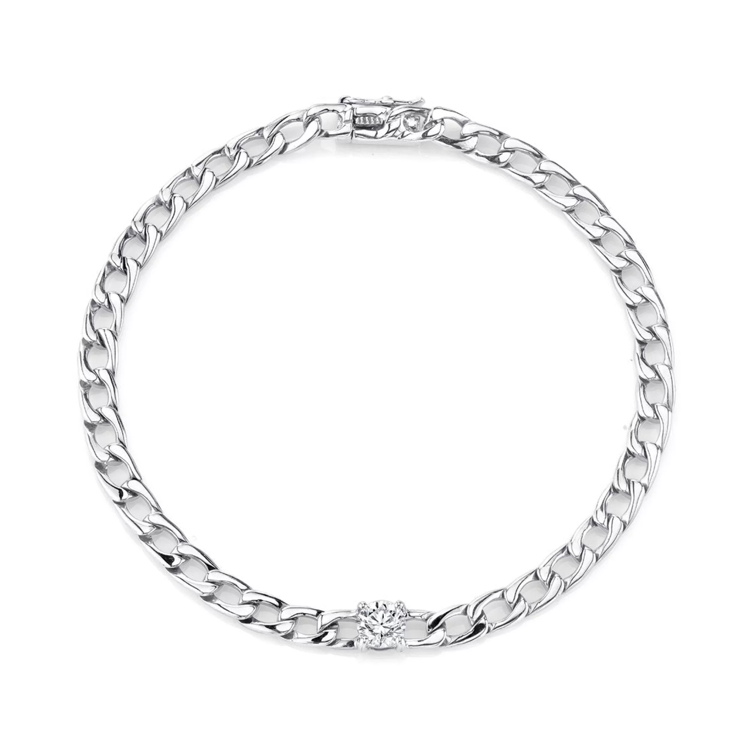 Anita Ko Chain Link^CHAIN BRACELET WITH ROUND DIAMOND CENTER