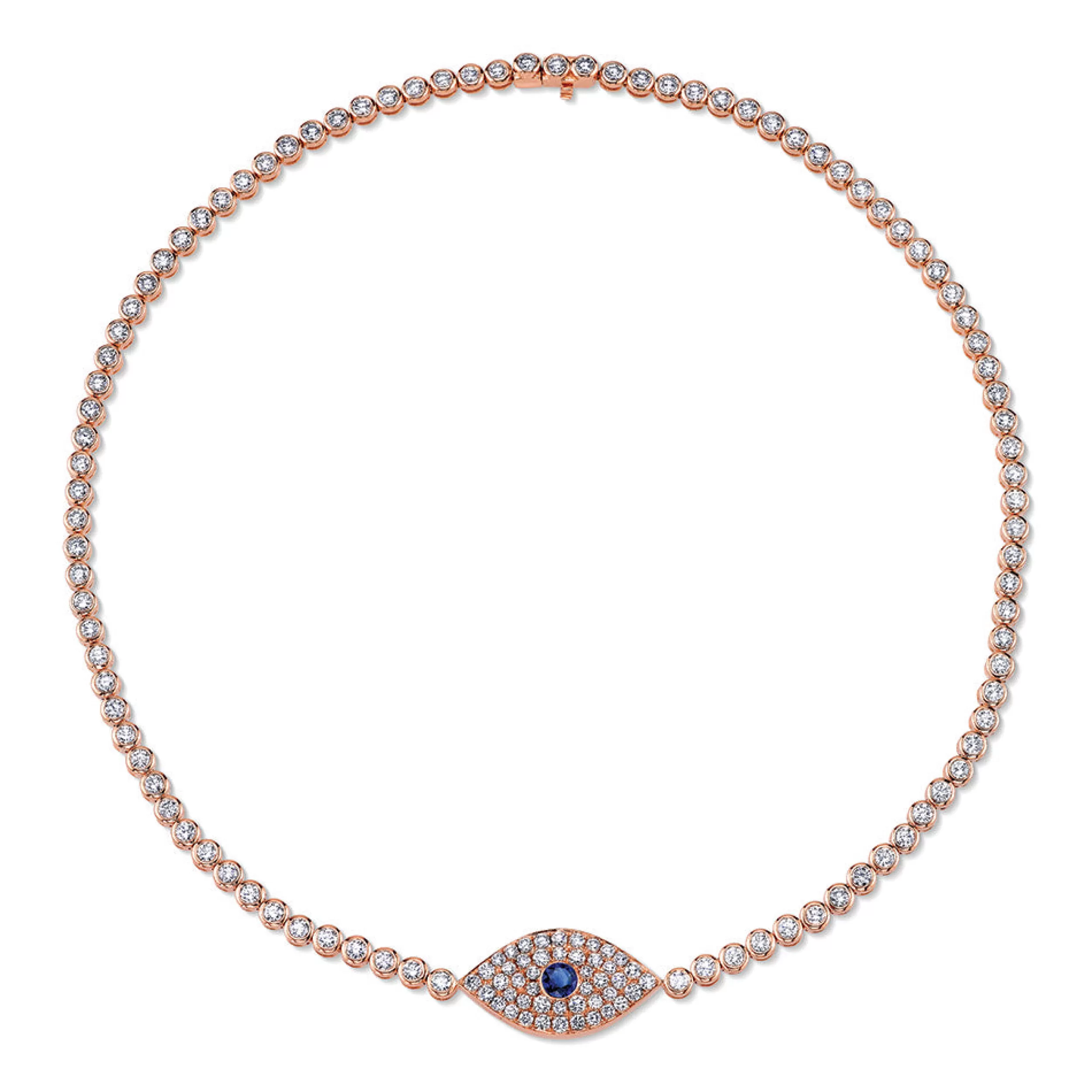 Anita Ko Chokers^DIAMOND EVIL EYE CHOKER WITH BLUE SAPPHIRE EYE