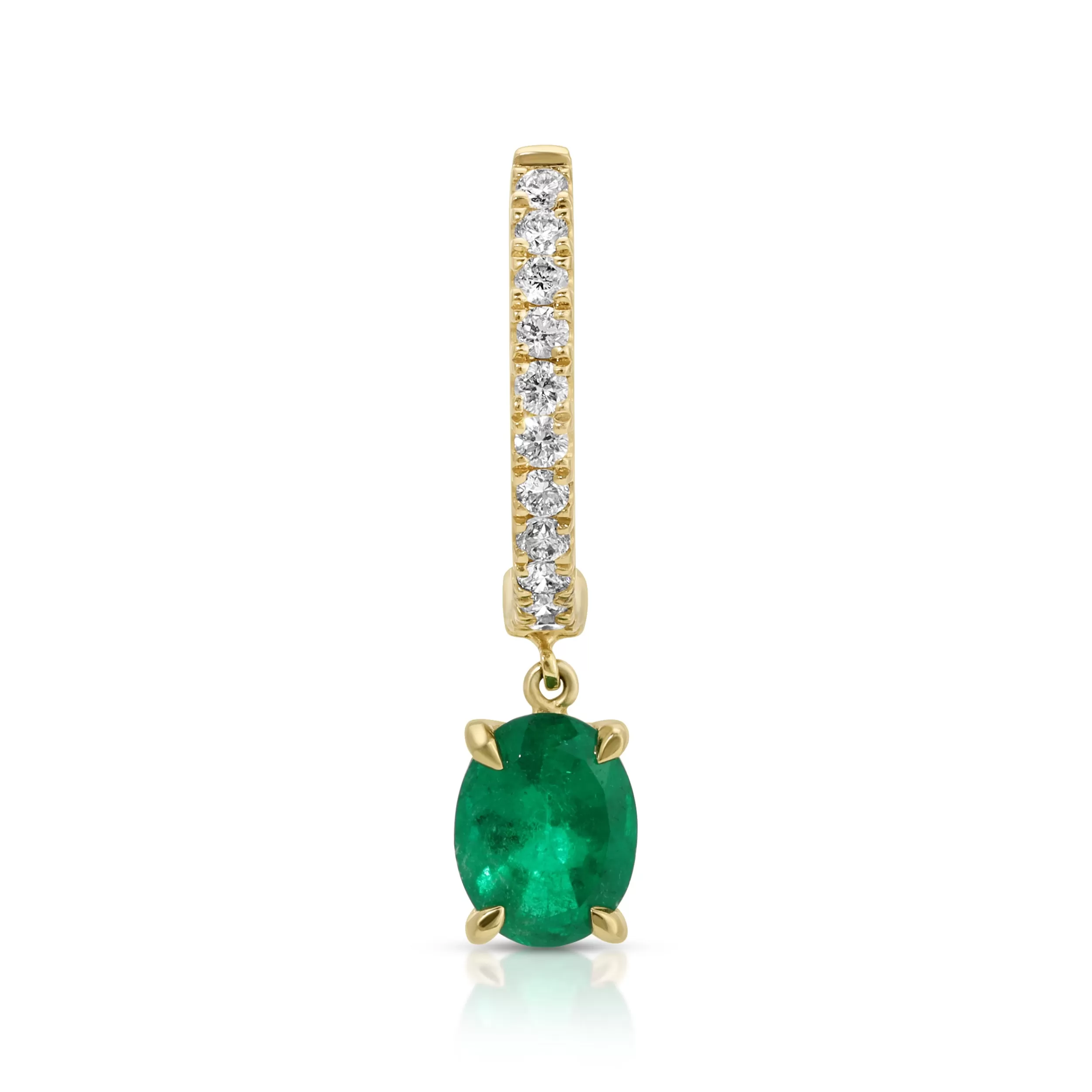 Anita Ko Huggies^DIAMOND HUGGIE WITH OVAL COLOMBIAN EMERALD .31