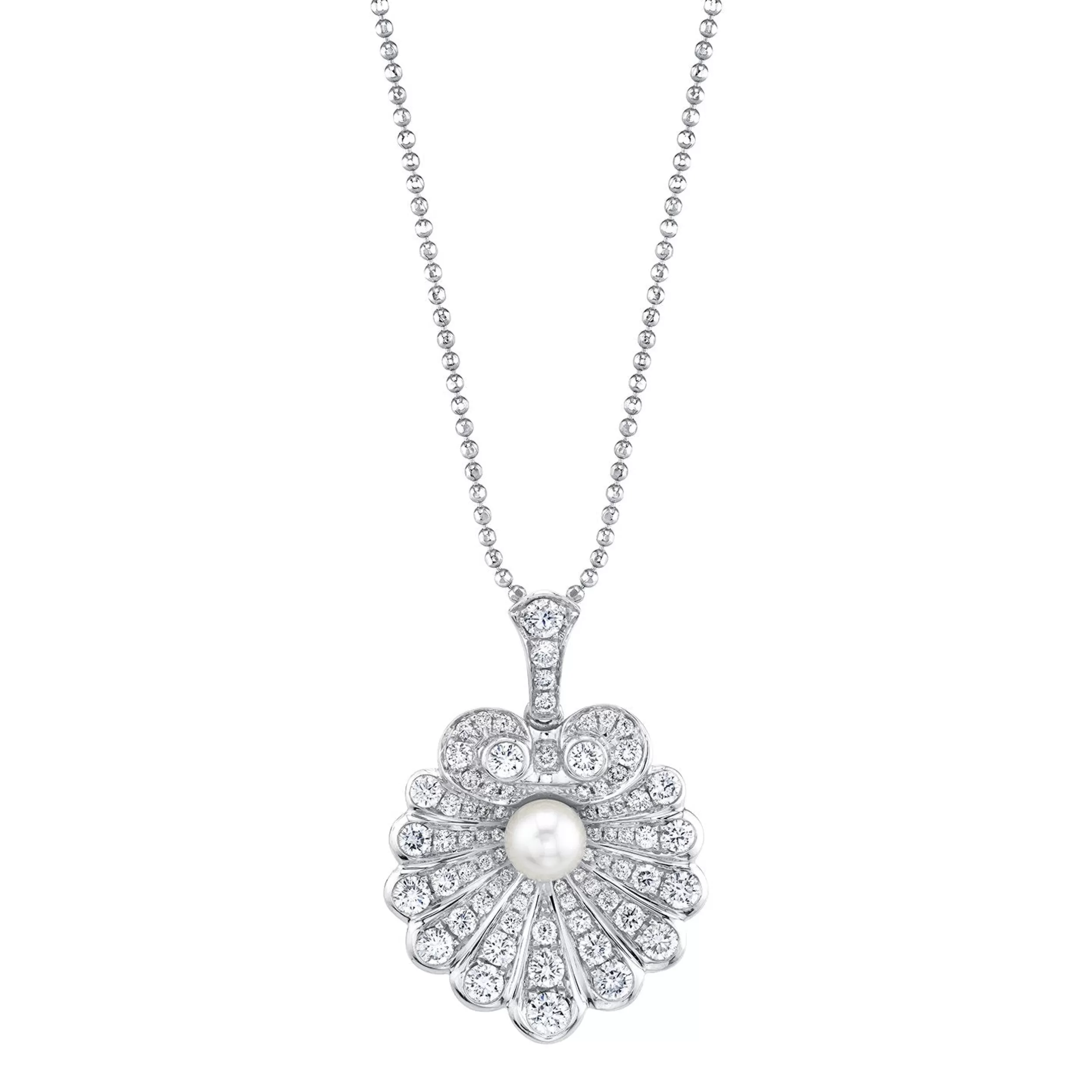 Anita Ko Pendants^DIAMOND OYSTER AND PEARL NECKLACE