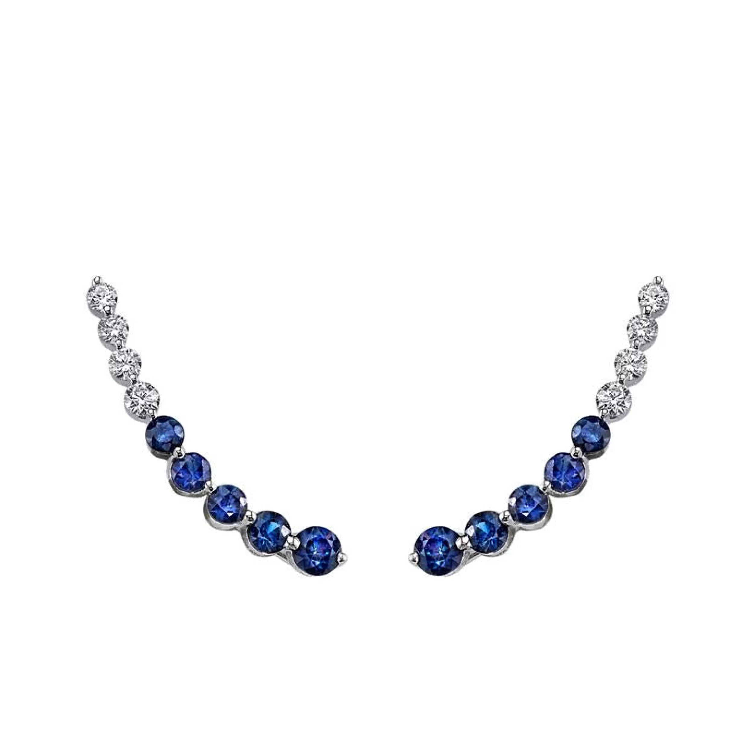 Anita Ko Floating^FLOATING DIAMOND AND BLUE SAPPHIRE EARRING