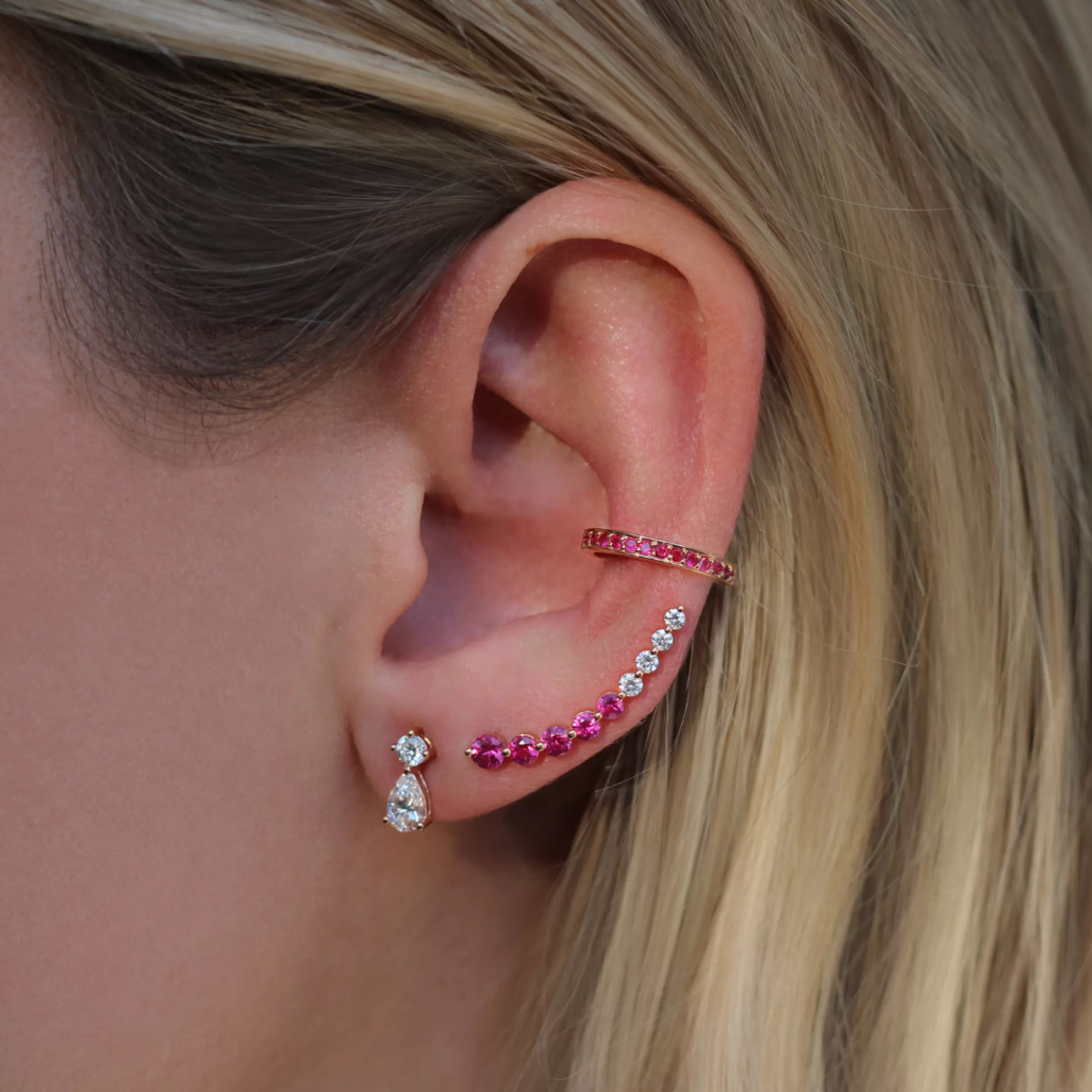 Anita Ko Floating^FLOATING DIAMOND AND RUBY EARRING