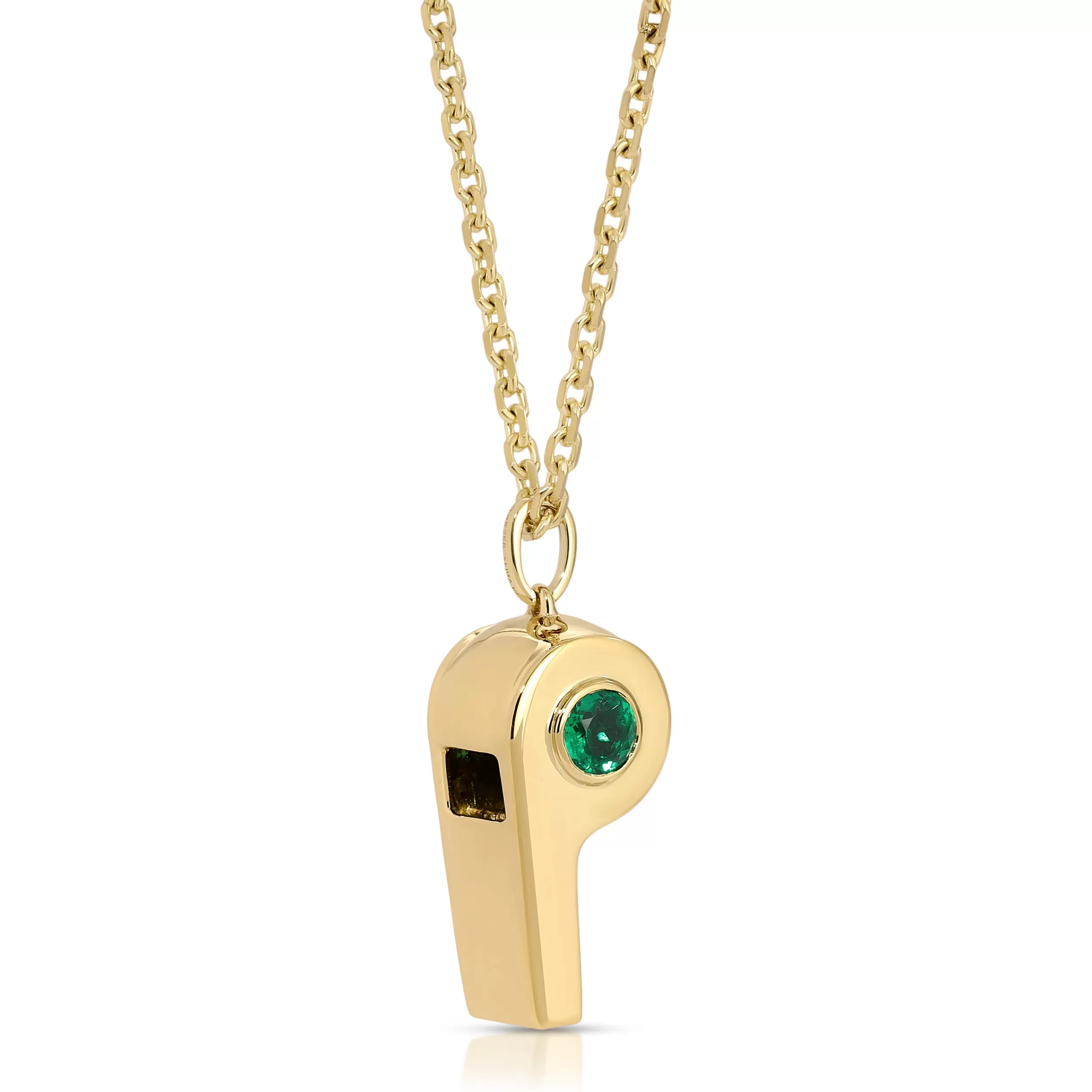 Anita Ko Pendants^GOLD AND COLOMBIAN EMERALD BABY WHISTLE