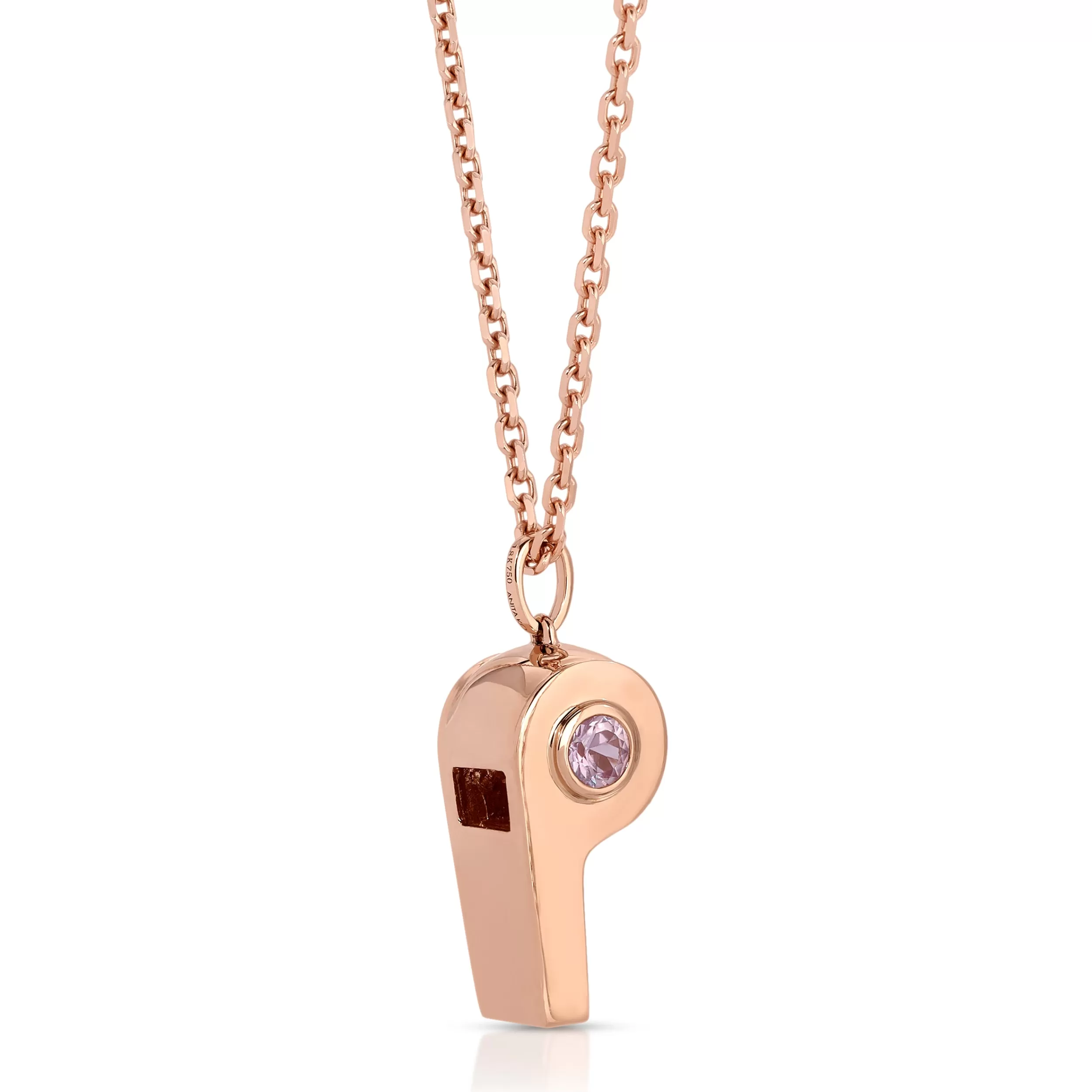 Anita Ko Pendants^GOLD AND PINK SAPPHIRE BABY WHISTLE