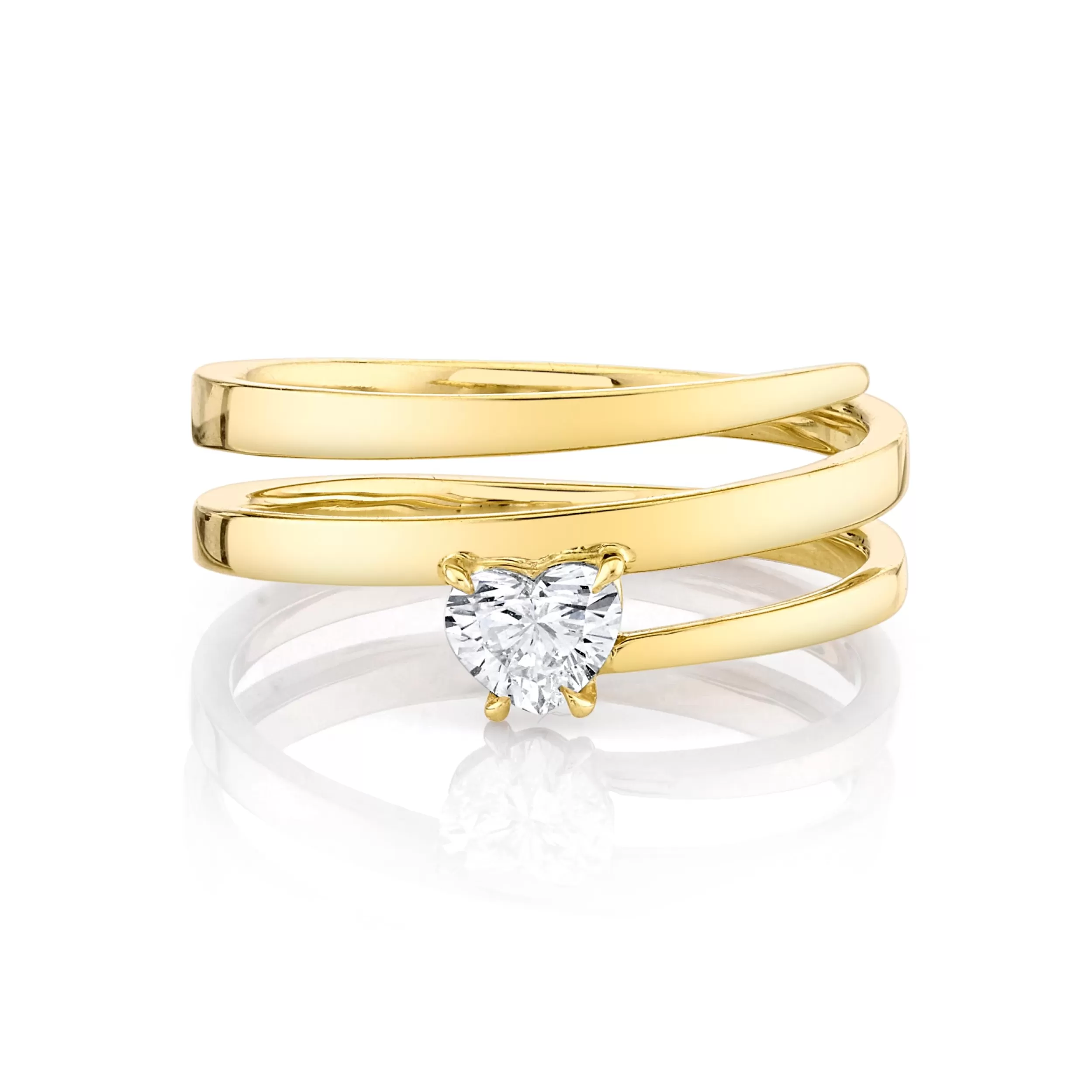 Anita Ko Coil^GOLD COIL RING WITH HEART DIAMOND POINT