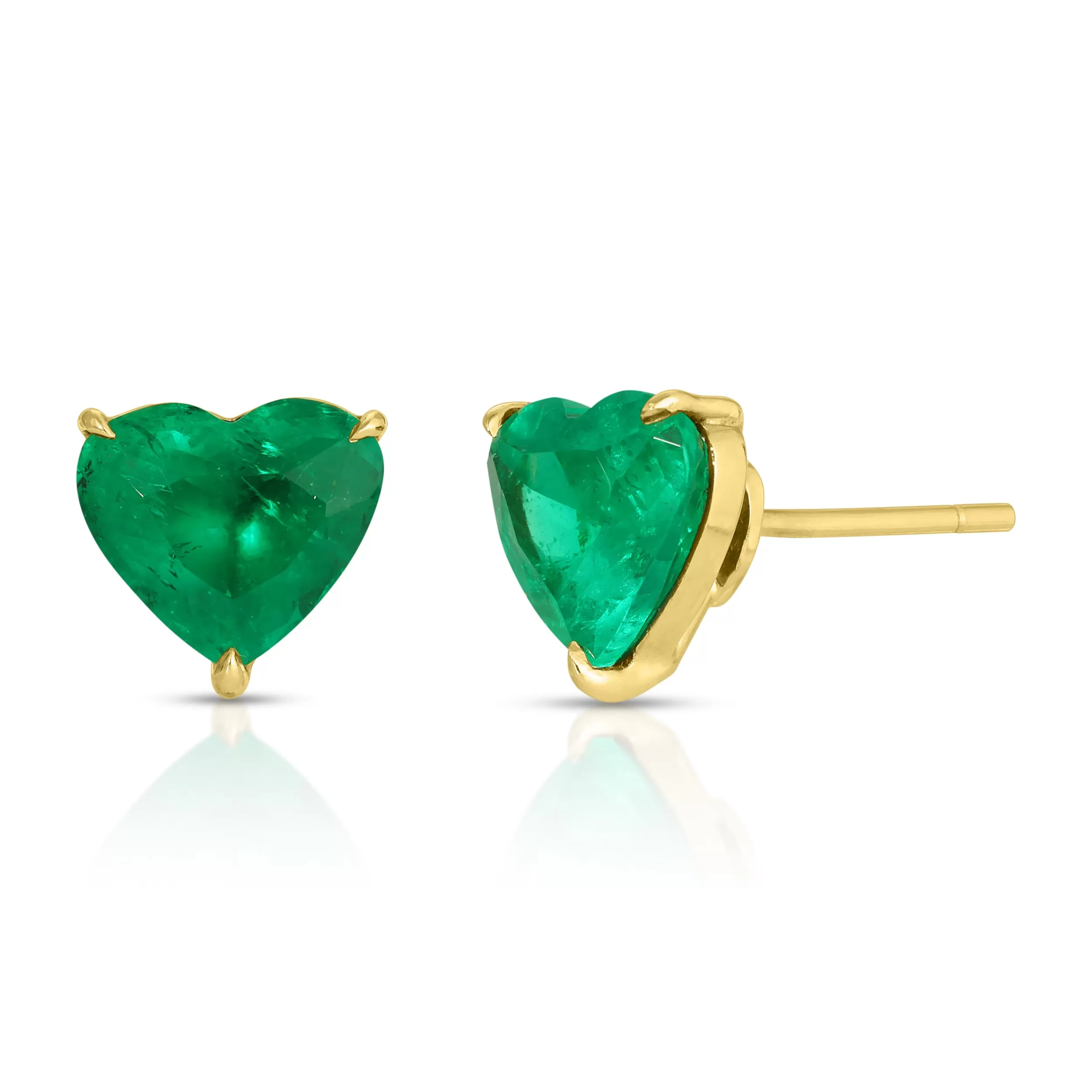 Anita Ko One Of A Kind^HEART SHAPE EMERALD STUDS 3.32