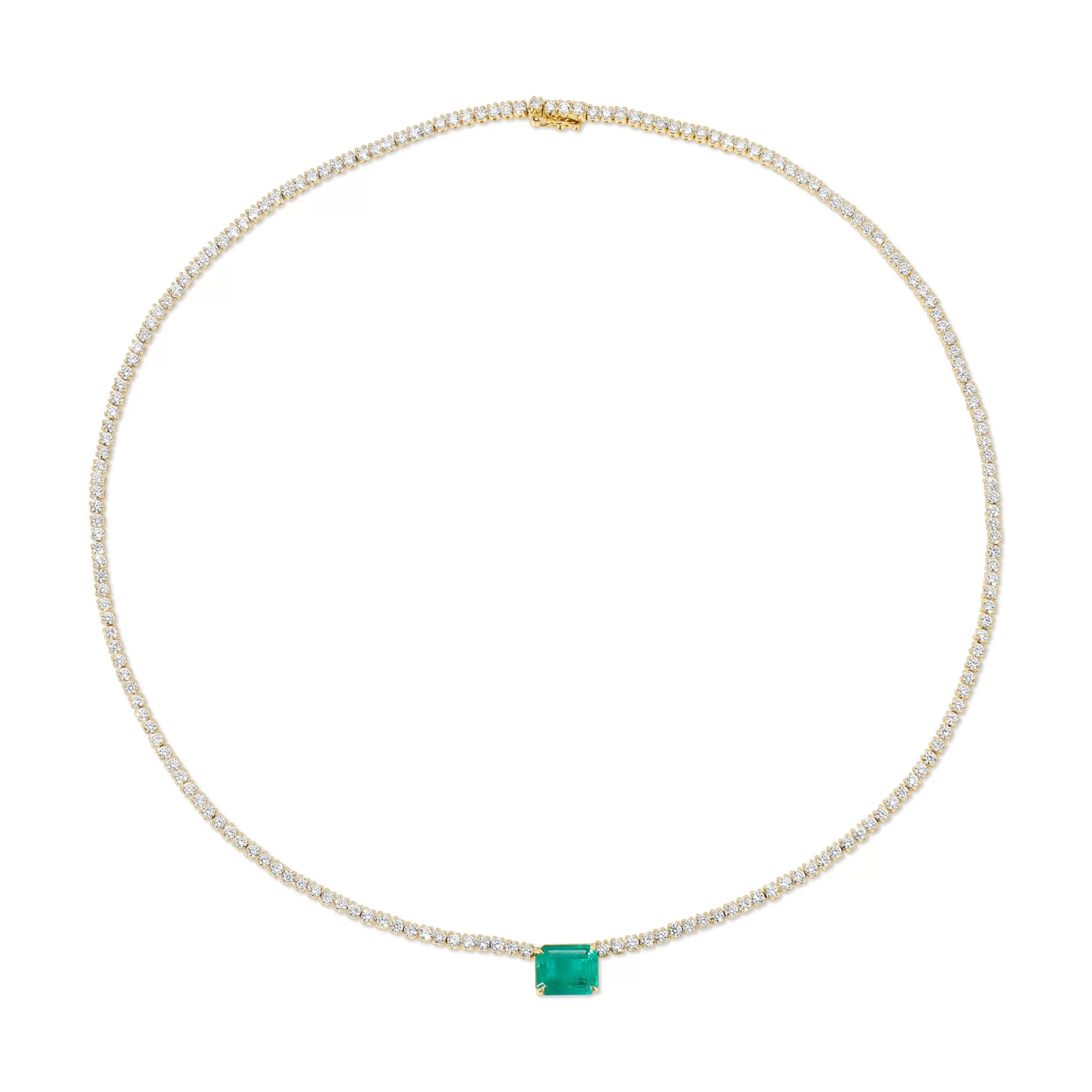 Anita Ko One Of A Kind | Chokers^HEPBURN CHOKER WITH EMERALD CUT EMERALD CENTER