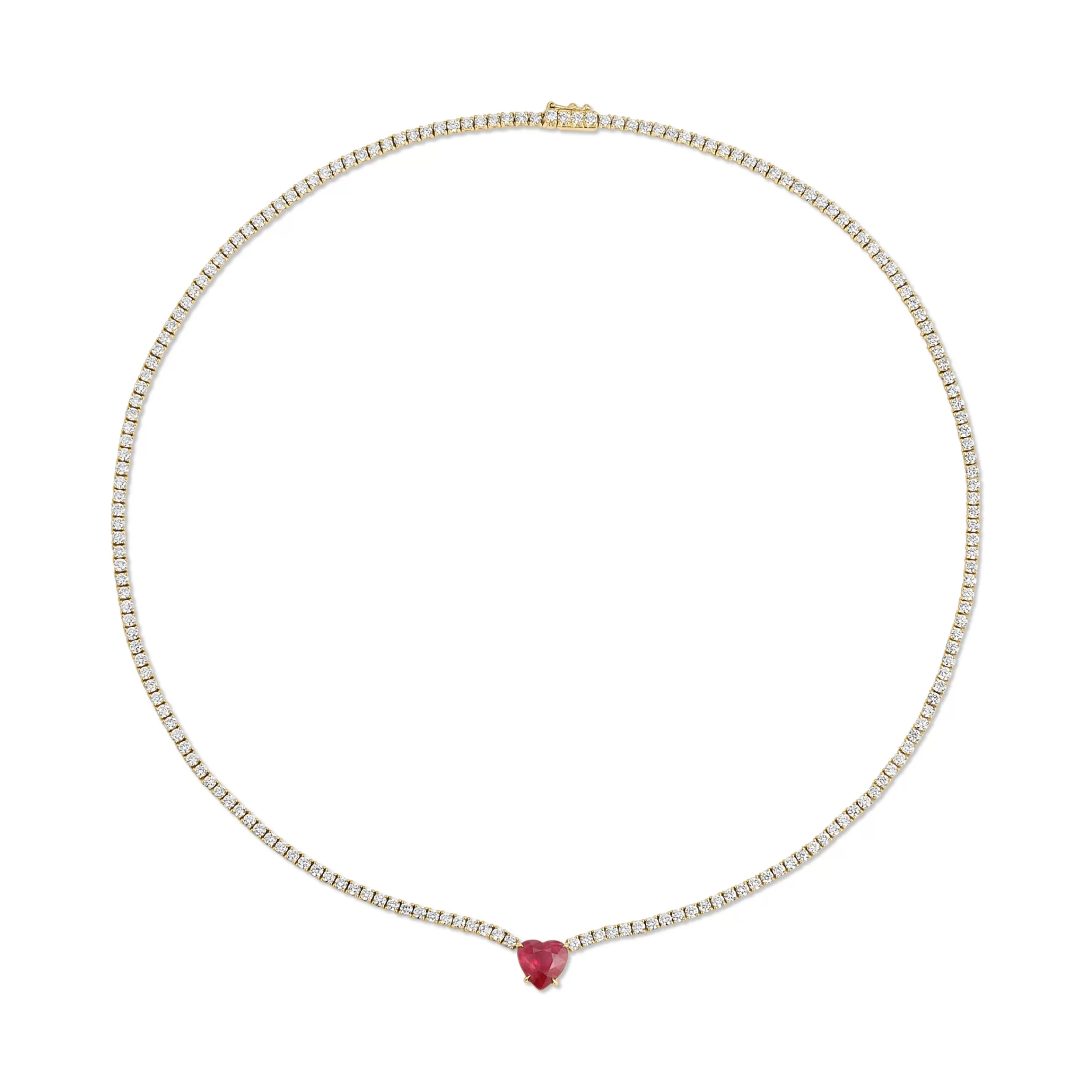 Anita Ko One Of A Kind^HEPBURN CHOKER WITH RUBY HEART CENTER