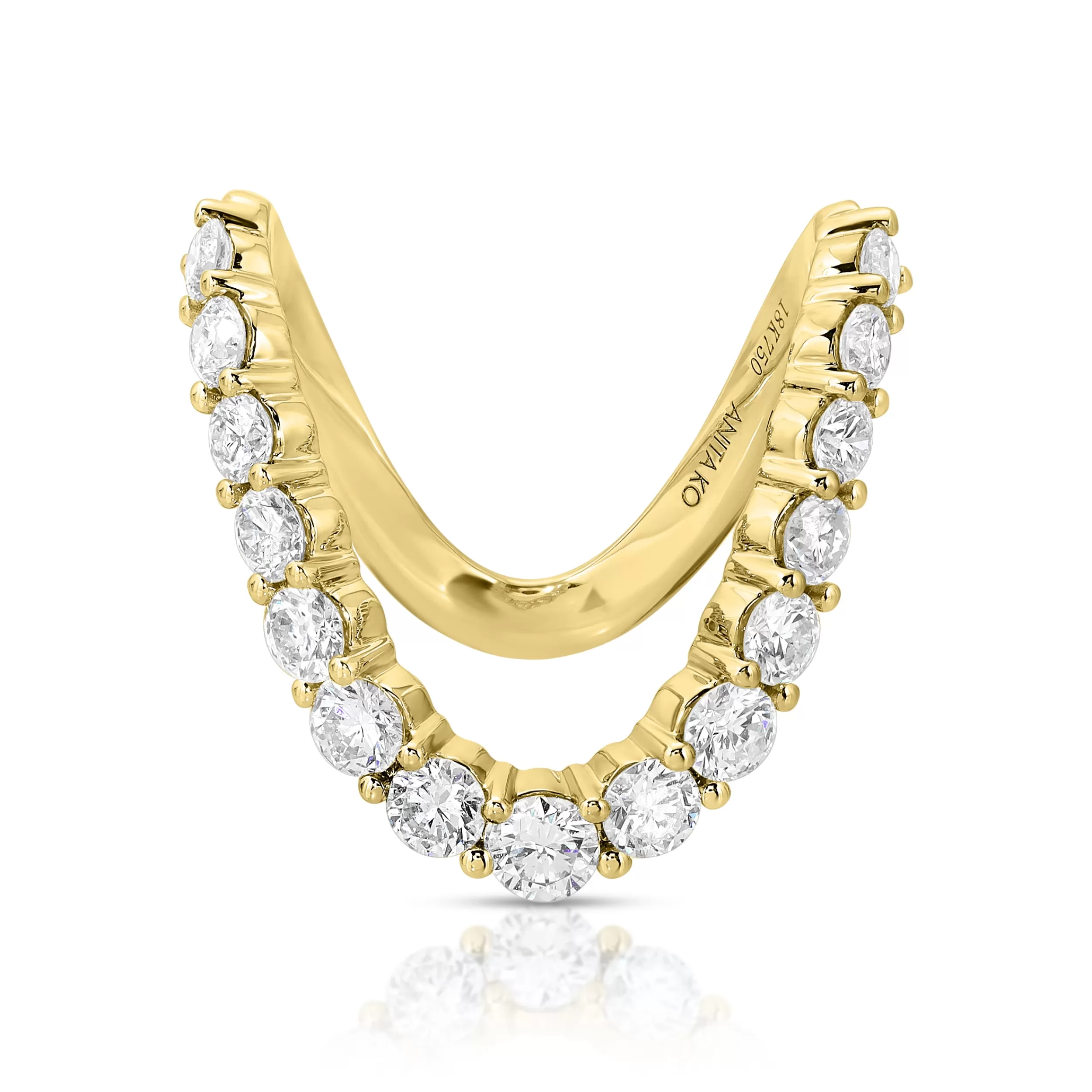 Anita Ko One Of A Kind^22K YELLOW GOLD NUGGET WITH FIVE DIAMONDS