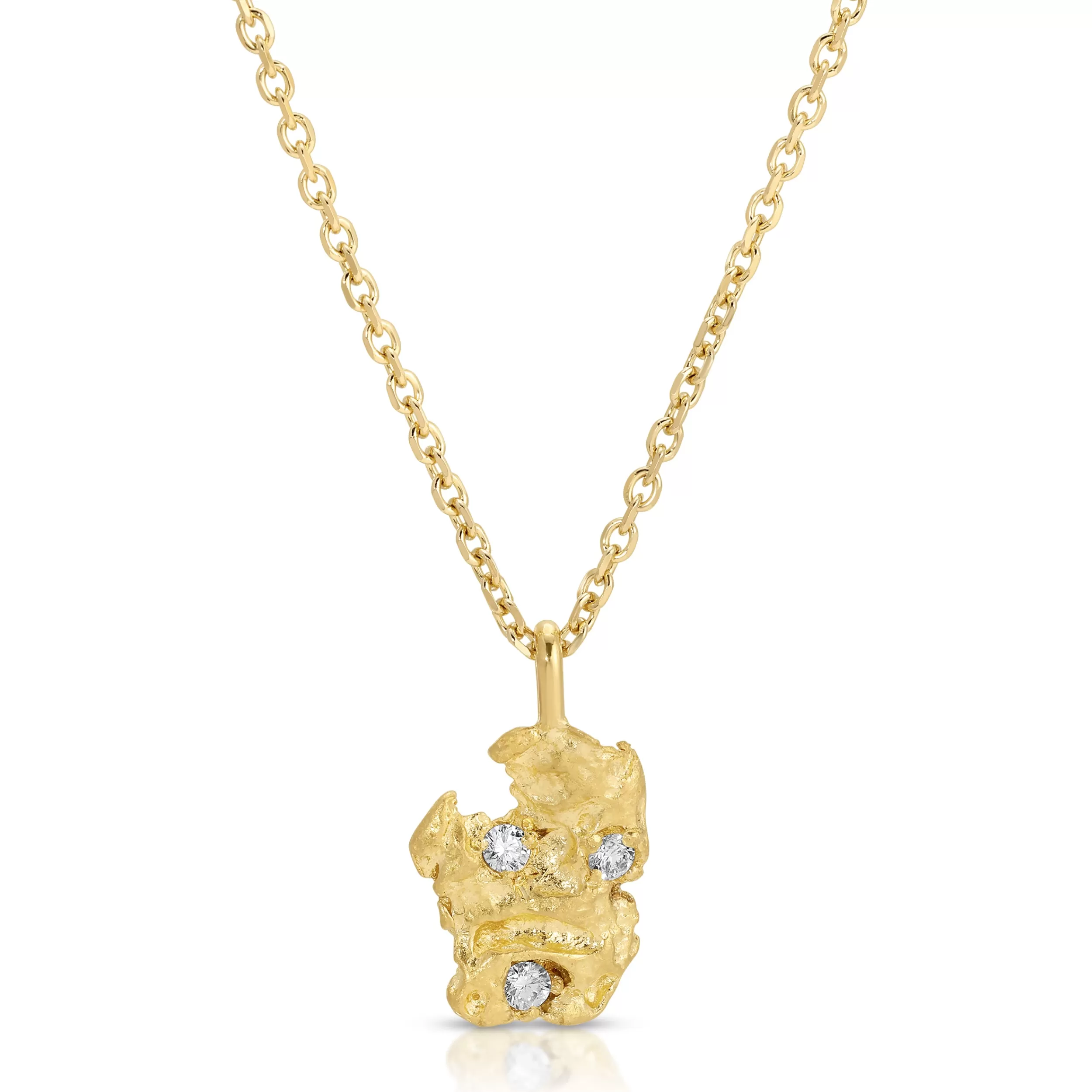 Anita Ko One Of A Kind | Pendants^22K YELLOW GOLD NUGGET WITH THREE DIAMONDS