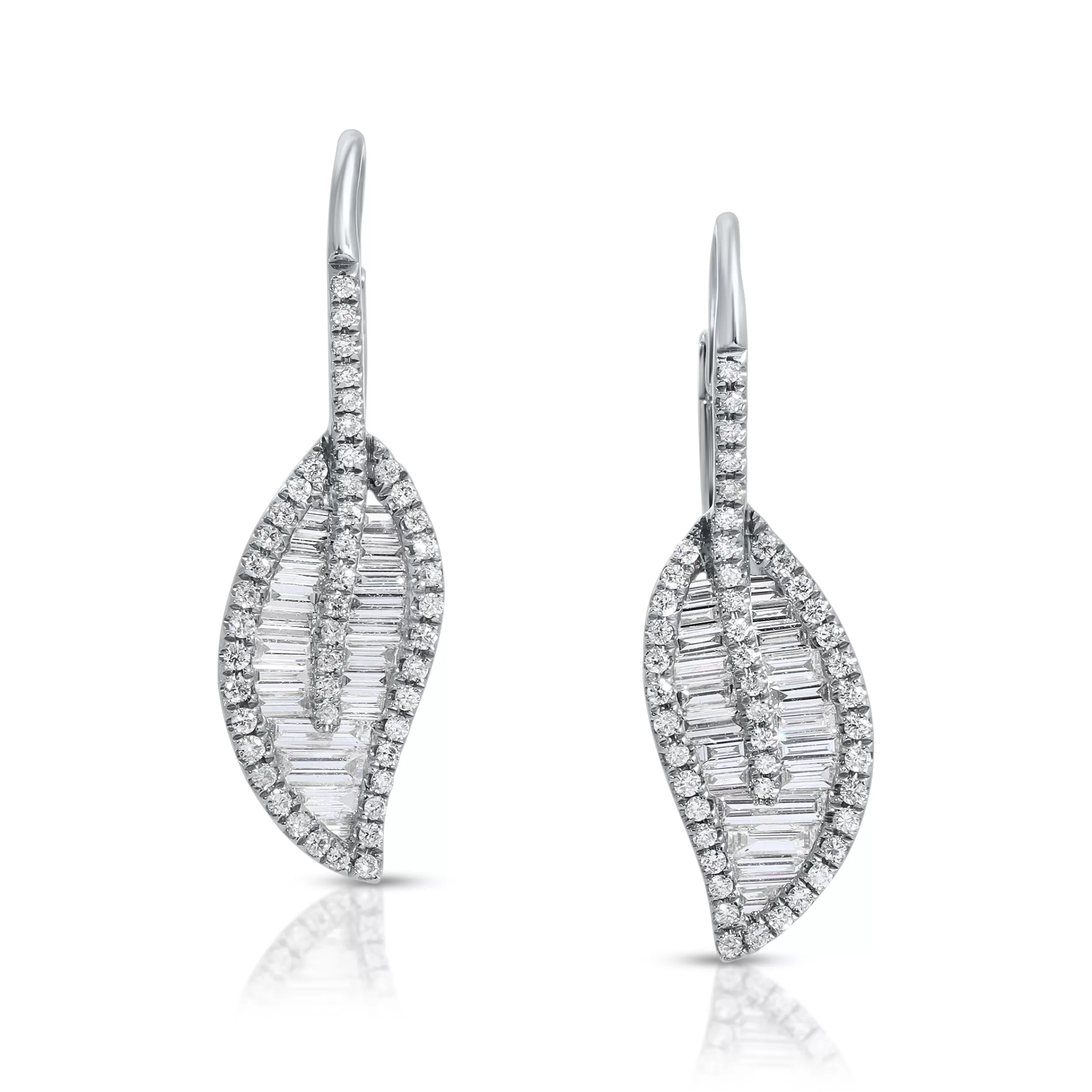 Anita Ko Leaf^LEAF DROP EARRINGS WITH PAVE DIAMOND STEM