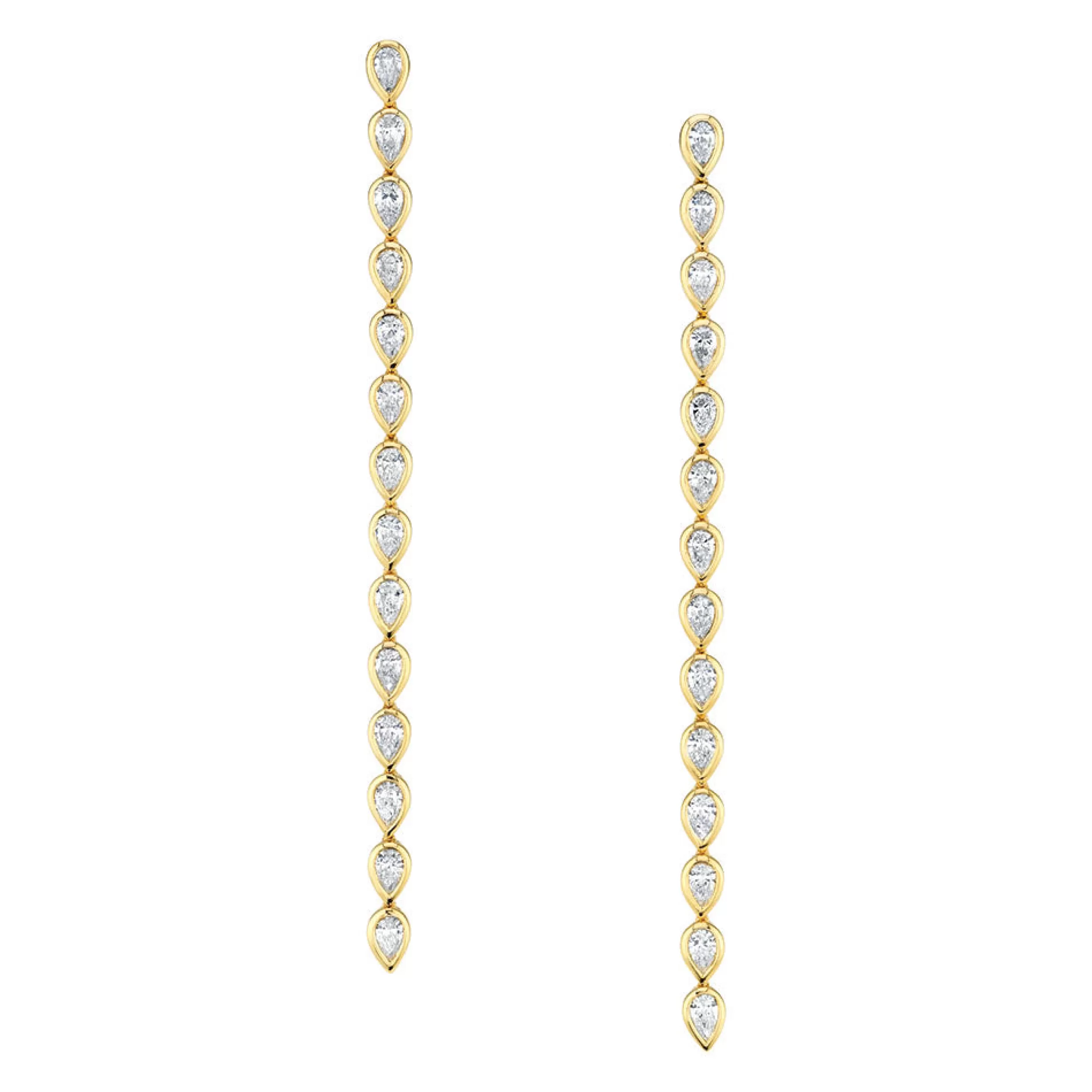 Anita Ko Long^LONG PEAR DIAMOND BEZEL DROP EARRINGS