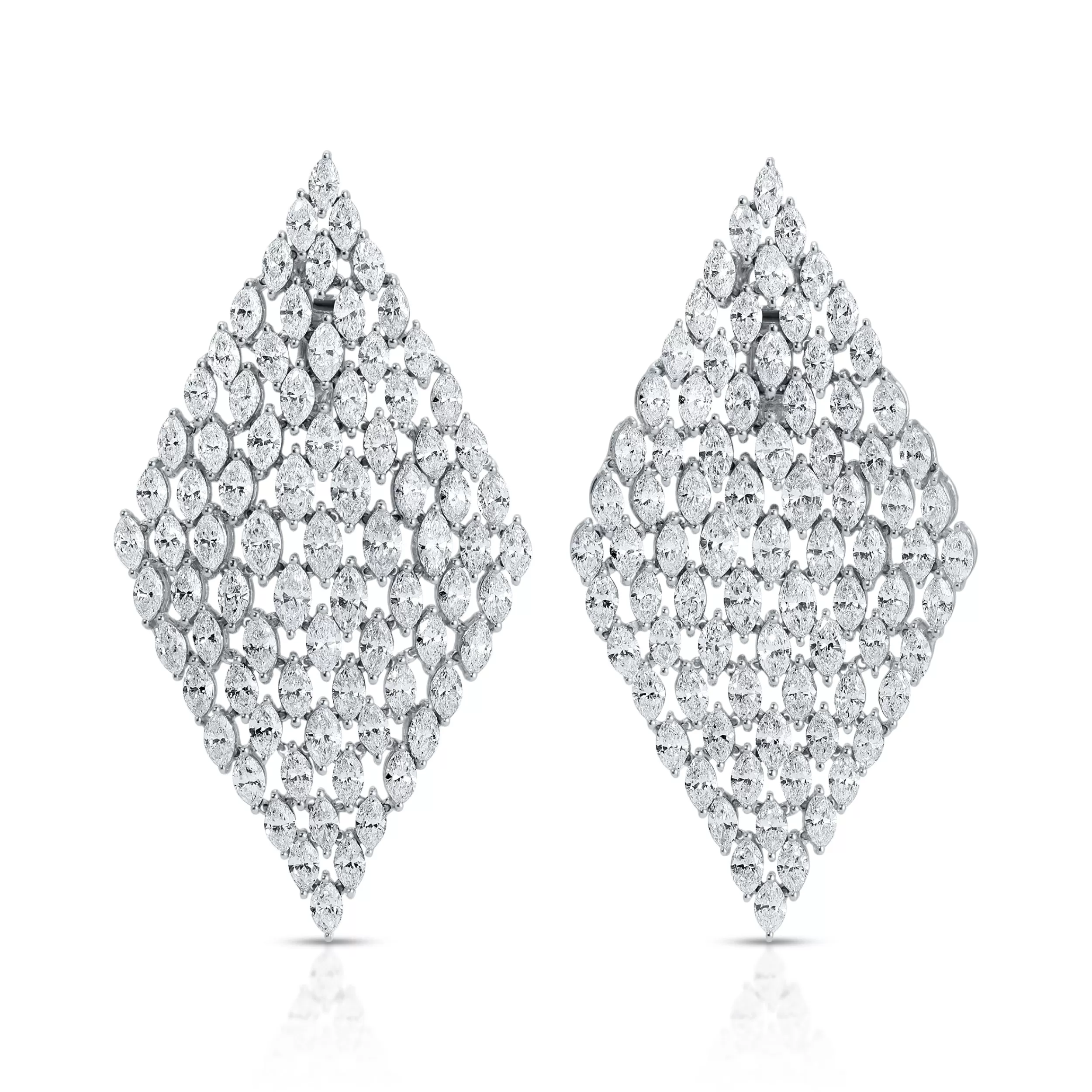 Anita Ko Long^MESH MARQUIS DIAMOND EARRINGS