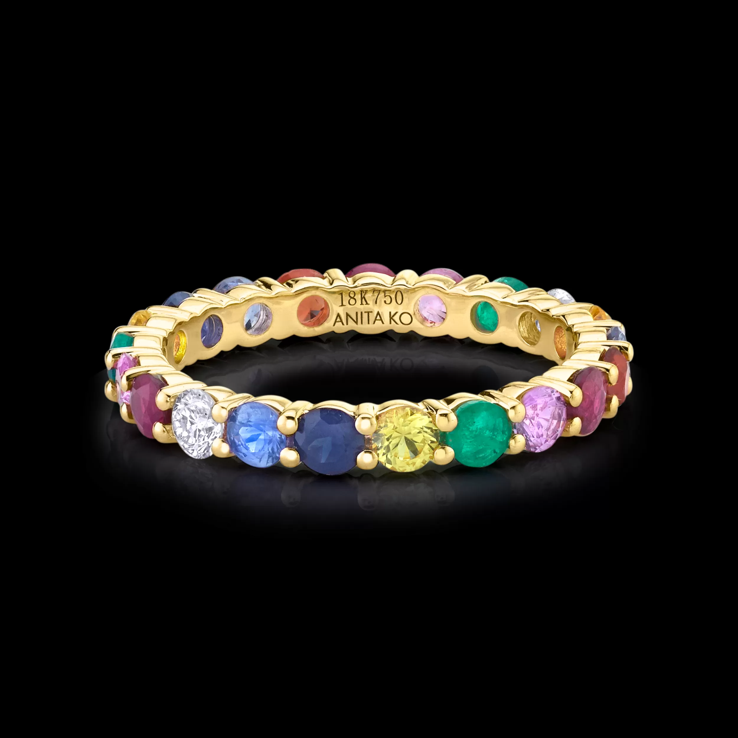 Anita Ko Eternity | Stacking^MULTI-COLORED GEMSTONE AND DIAMOND ETERNITY BAND