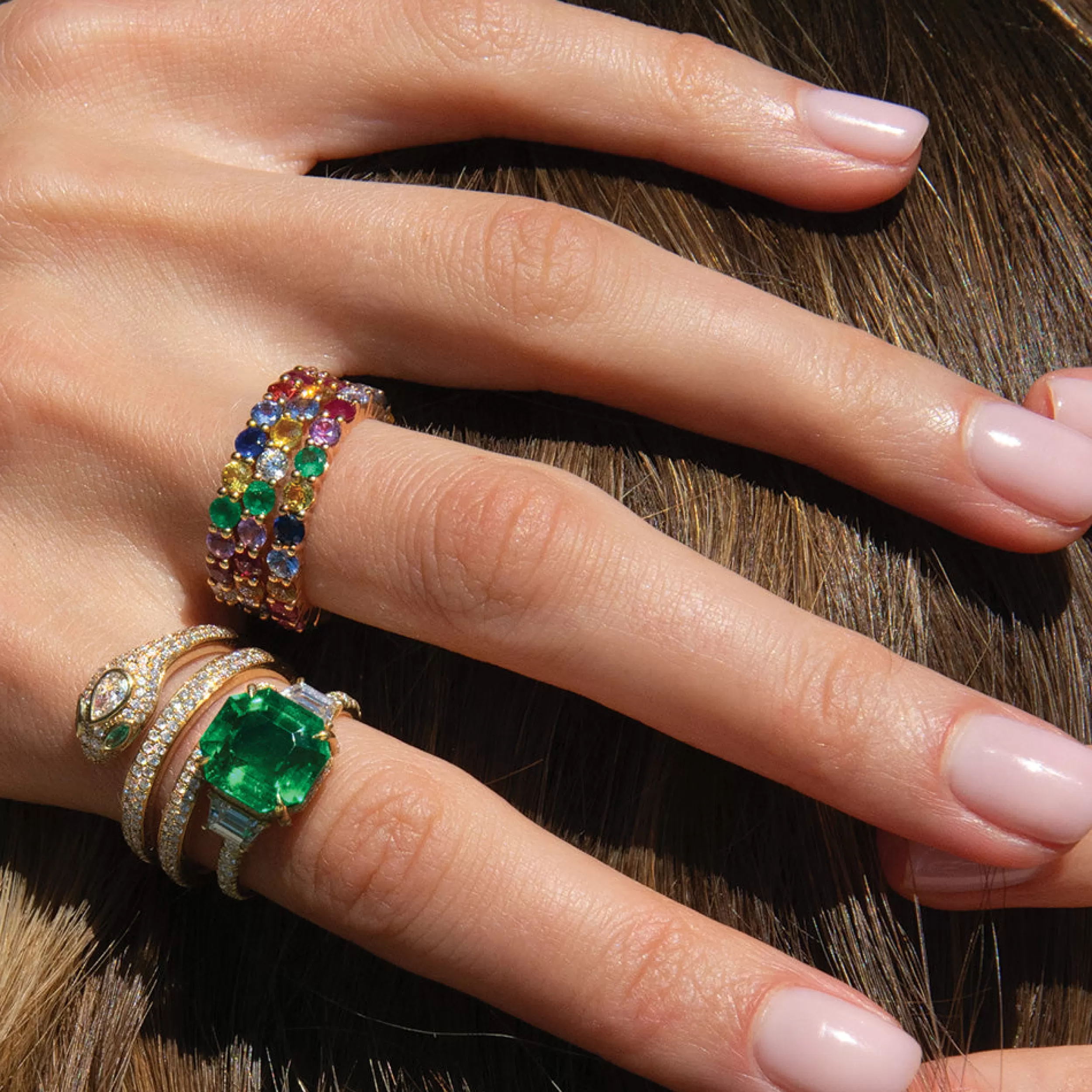 Anita Ko Eternity | Stacking^MULTI-COLORED GEMSTONE AND DIAMOND ETERNITY BAND