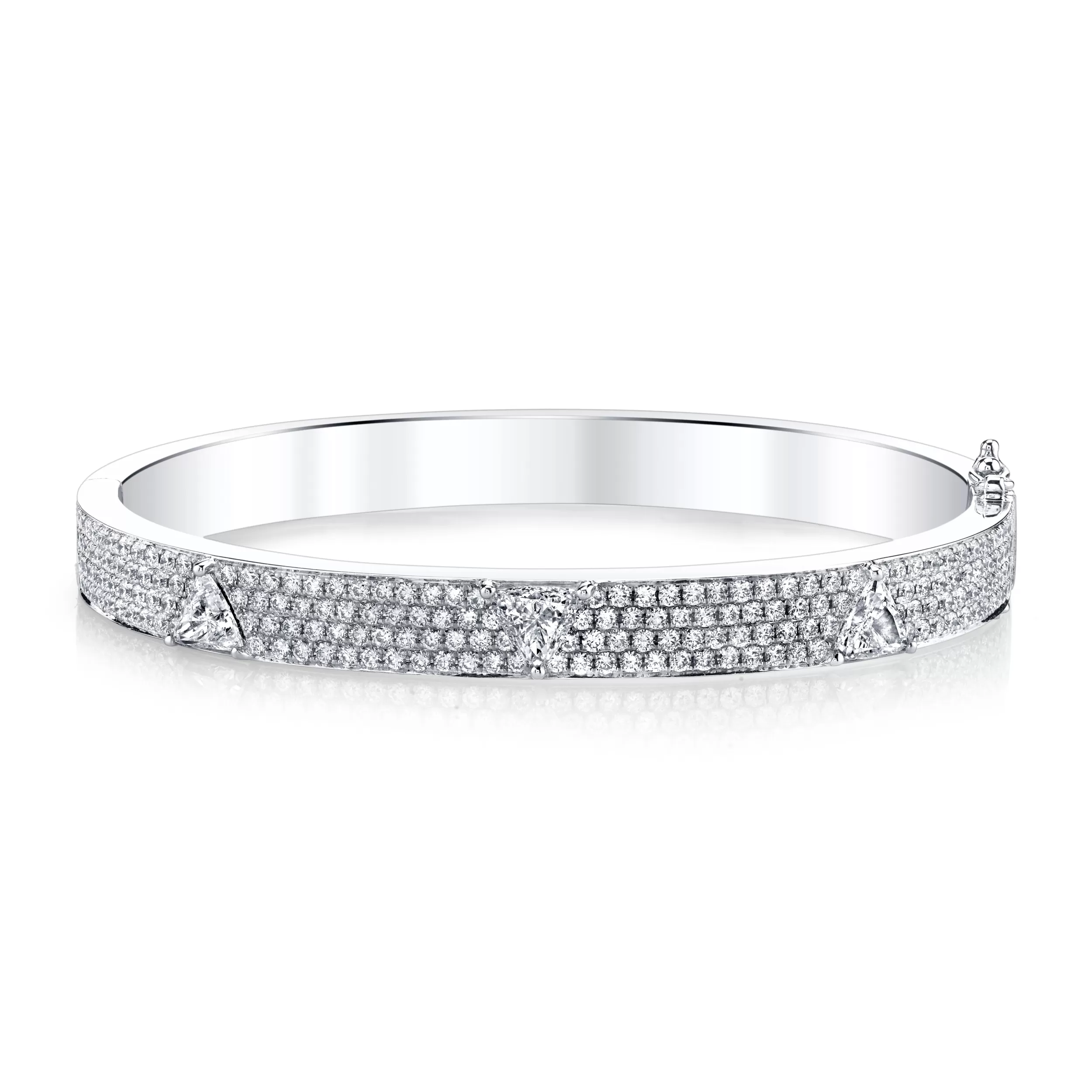 Anita Ko Bangles^PAVE DIAMOND OVAL BRACELET WITH THREE TRILLION DIAMONDS