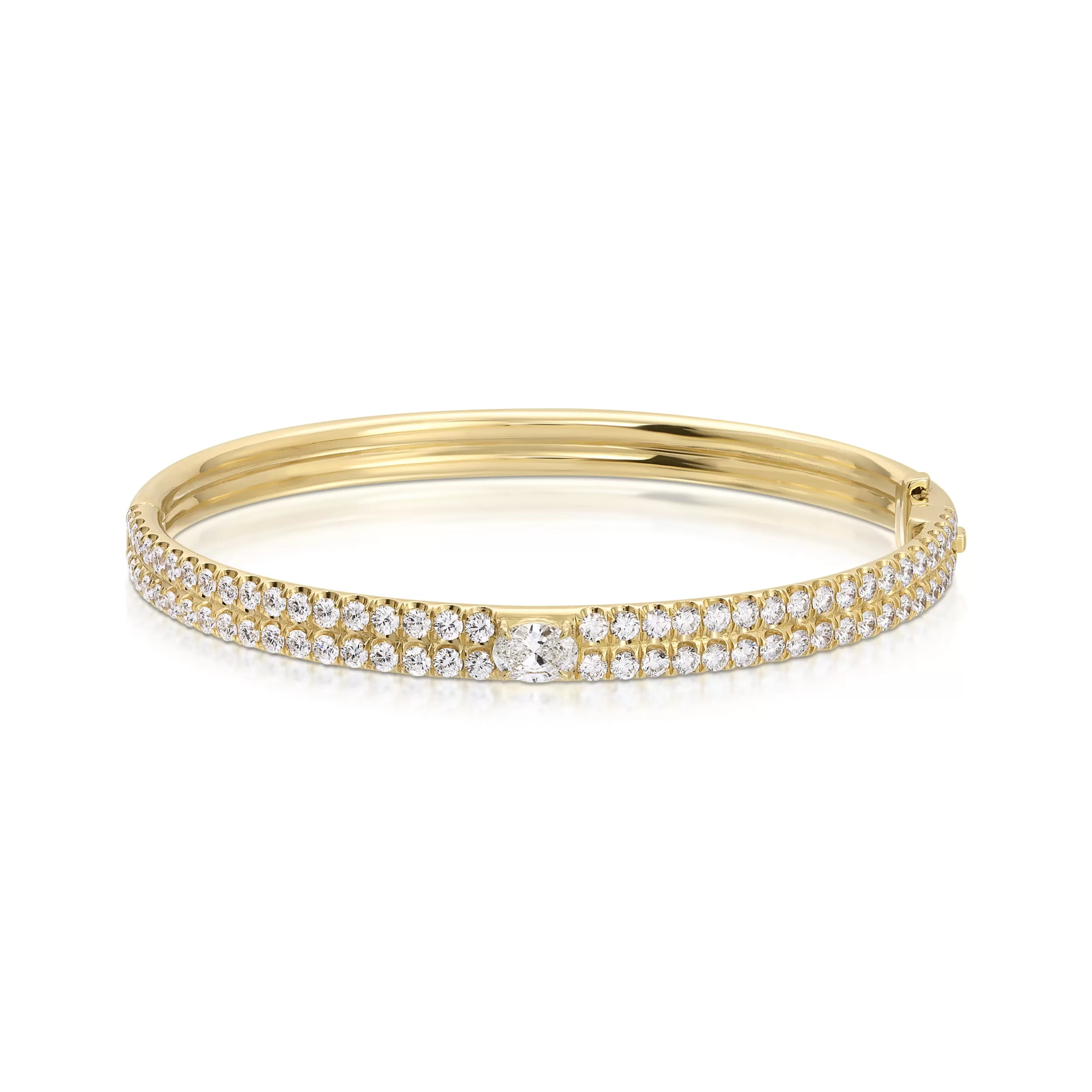 Anita Ko Bangles^PAVE GIA BANGLE WITH OVAL DIAMOND CENTER