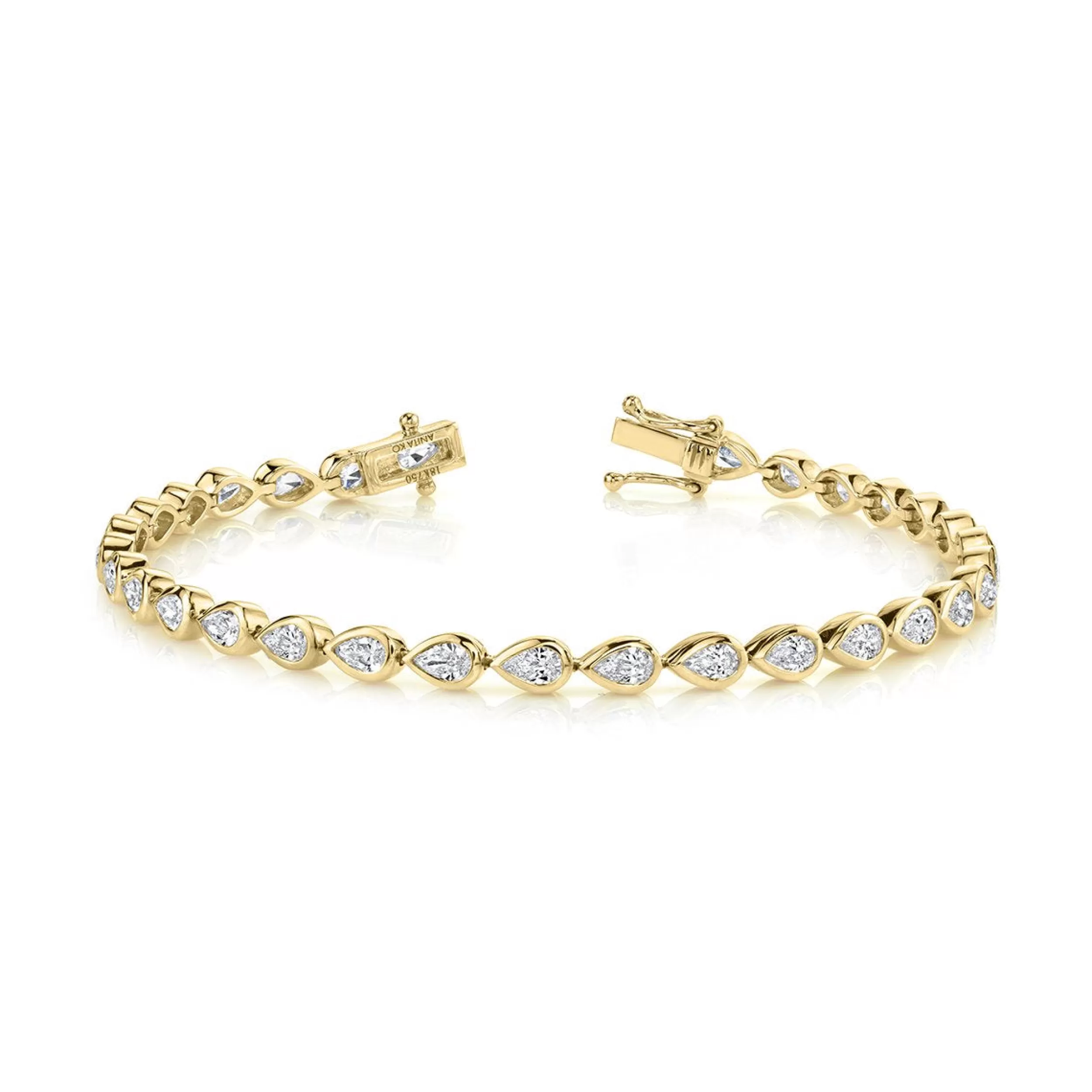 Anita Ko Diamond Link^PEAR DIAMOND BEZEL TENNIS BRACELET