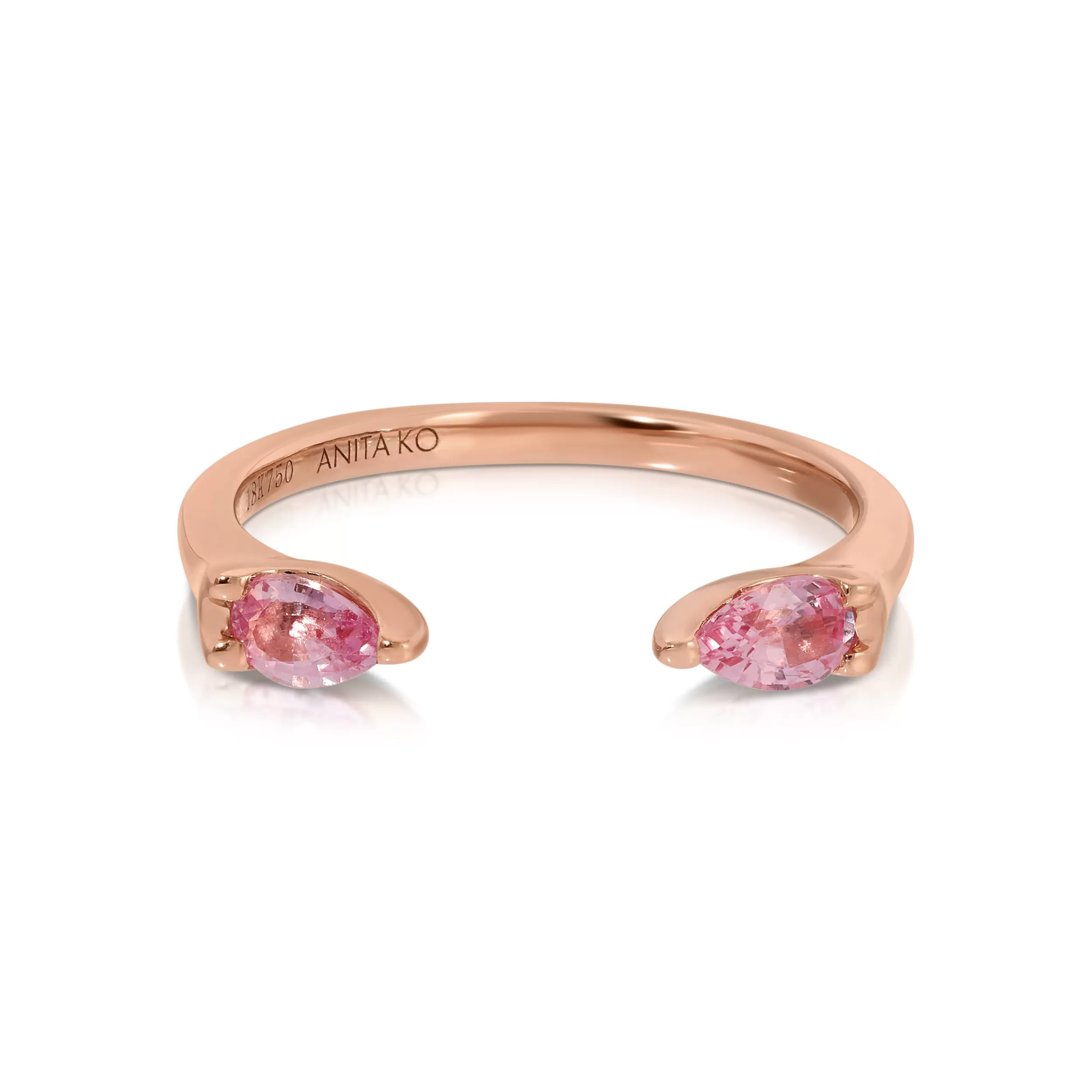 Anita Ko Stacking | Orbit^PINK SAPPHIRE PEAR ORBIT RING