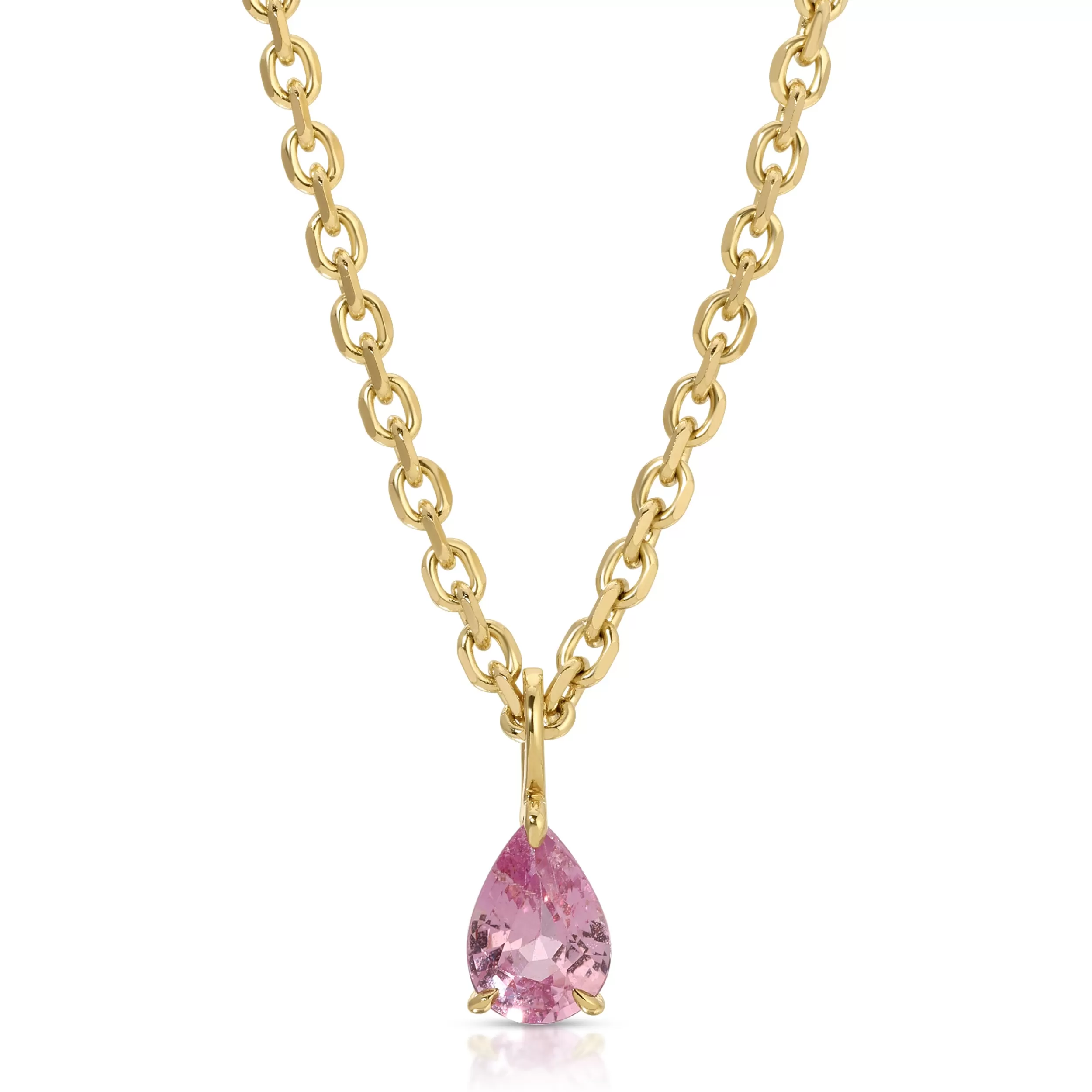 Anita Ko Pendants^PINK SAPPHIRE PEAR PENDANT ON ROLO CHAIN