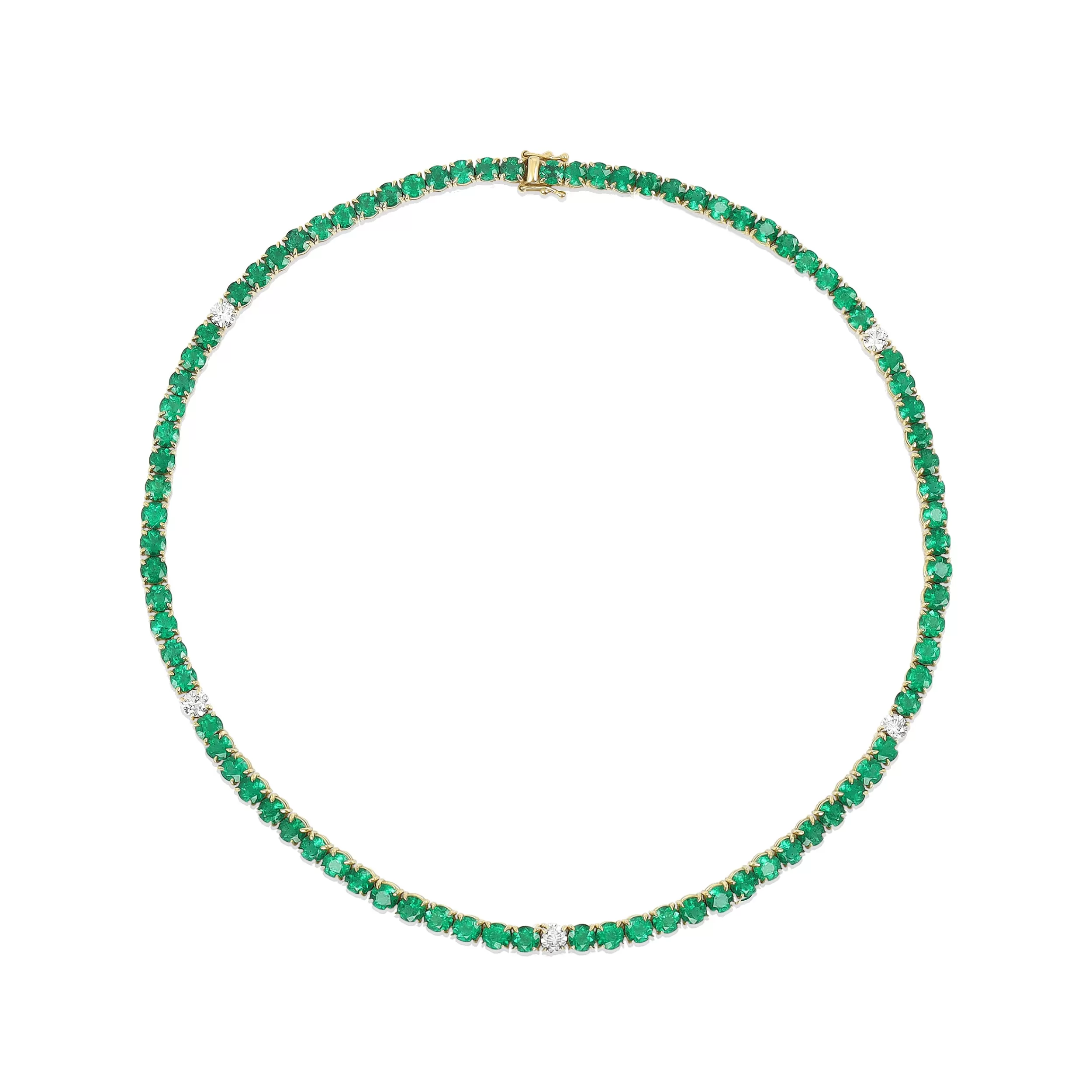 Anita Ko One Of A Kind^ROUND EMERALD AND DIAMONDS CHOKER