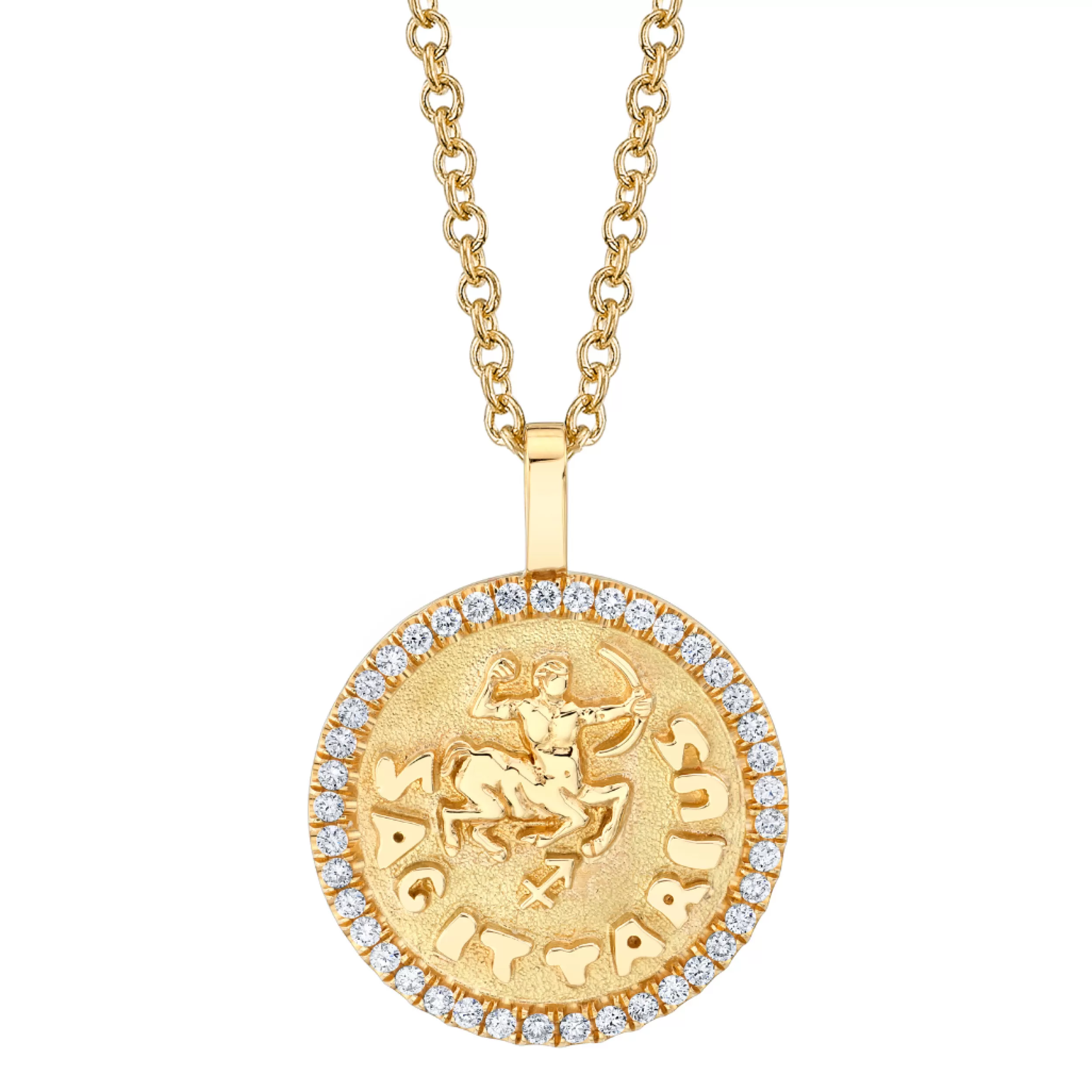 Anita Ko Pendants | Zodiac Coins^SAGITTARIUS ZODIAC COIN PENDANT WITH DIAMOND FRAME