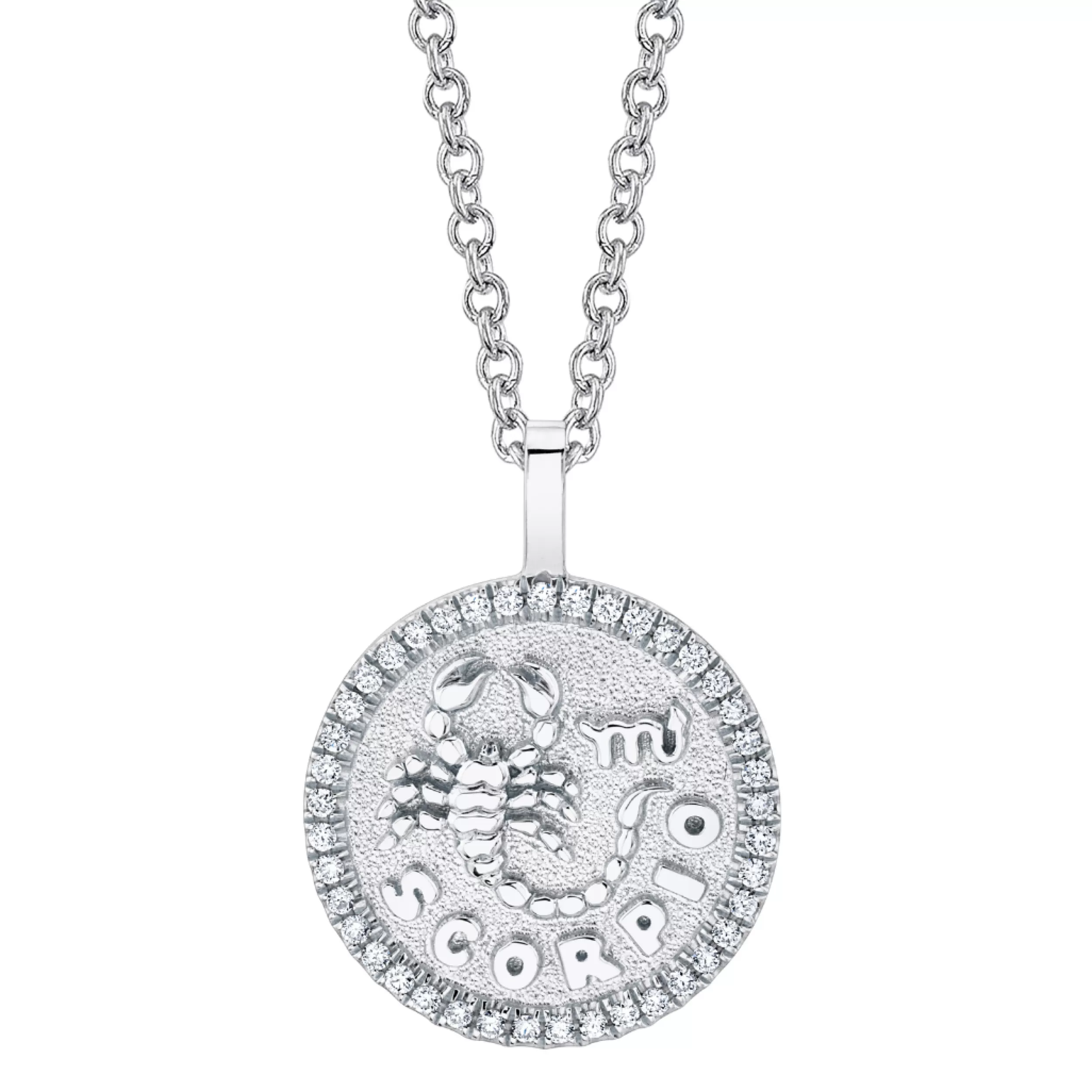 Anita Ko Pendants | Zodiac Coins^SCORPIO ZODIAC COIN PENDANT WITH DIAMOND FRAME