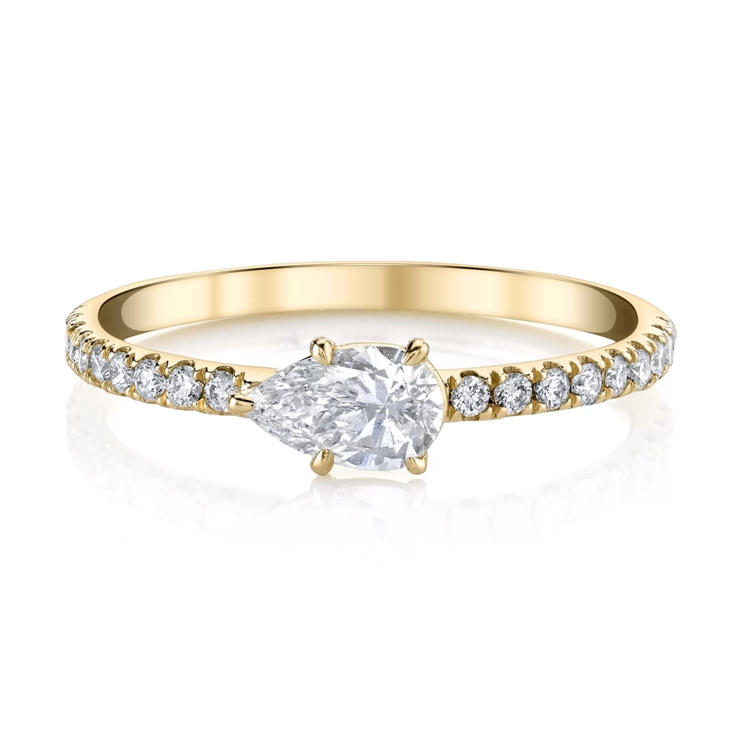 Anita Ko Stacking^SIDEWAYS PEAR DIAMOND PAVE RING