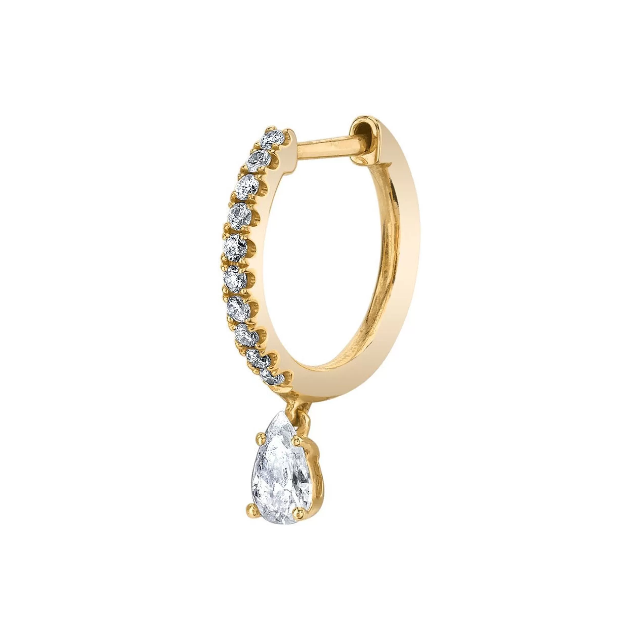 Anita Ko Huggies^SINGLE DIAMOND HUGGIE WITH PEAR DIAMOND DROP