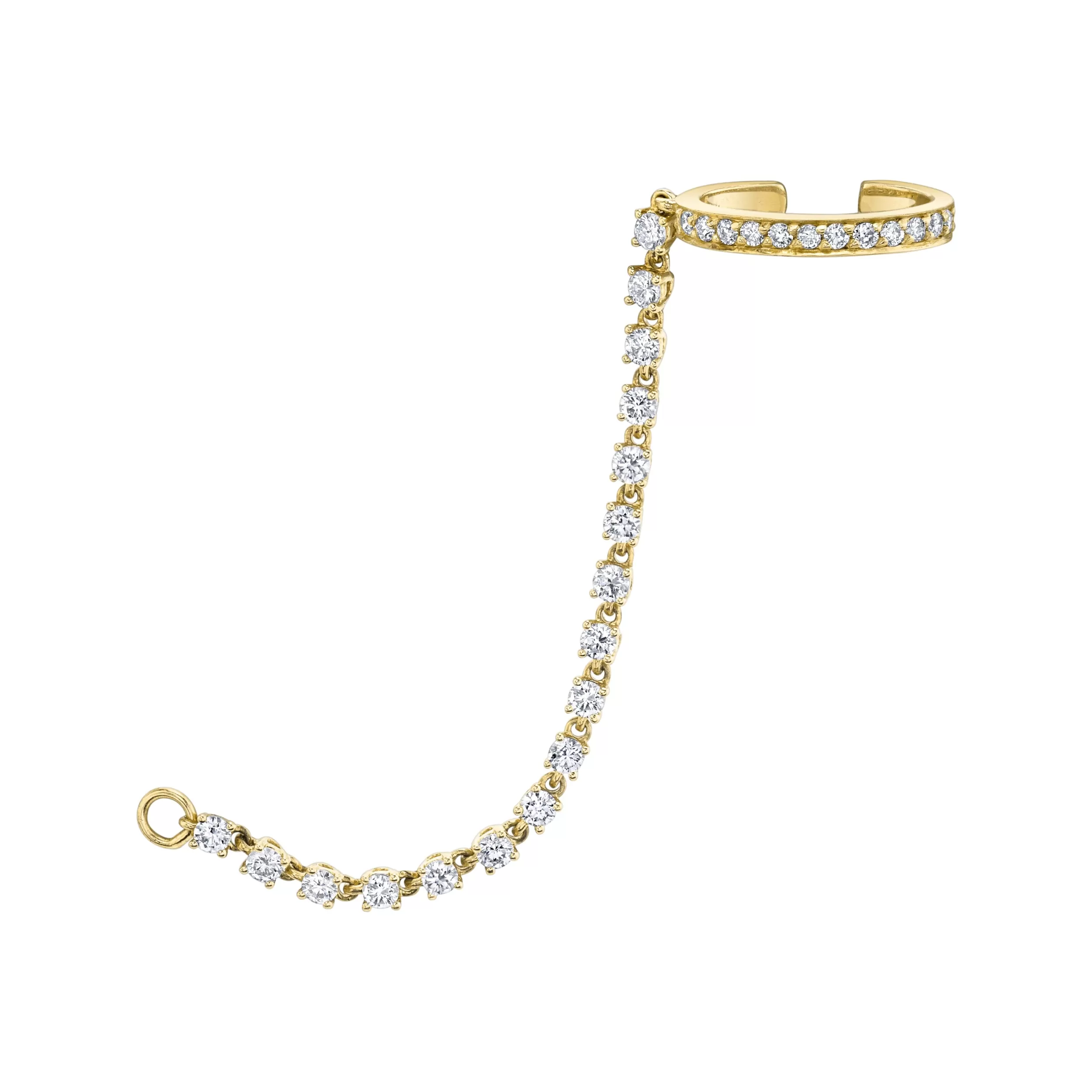 Anita Ko Ear Cuffs^SINGLE ROW DIAMOND EAR CUFF WITH ROPE DIAMOND CHAIN