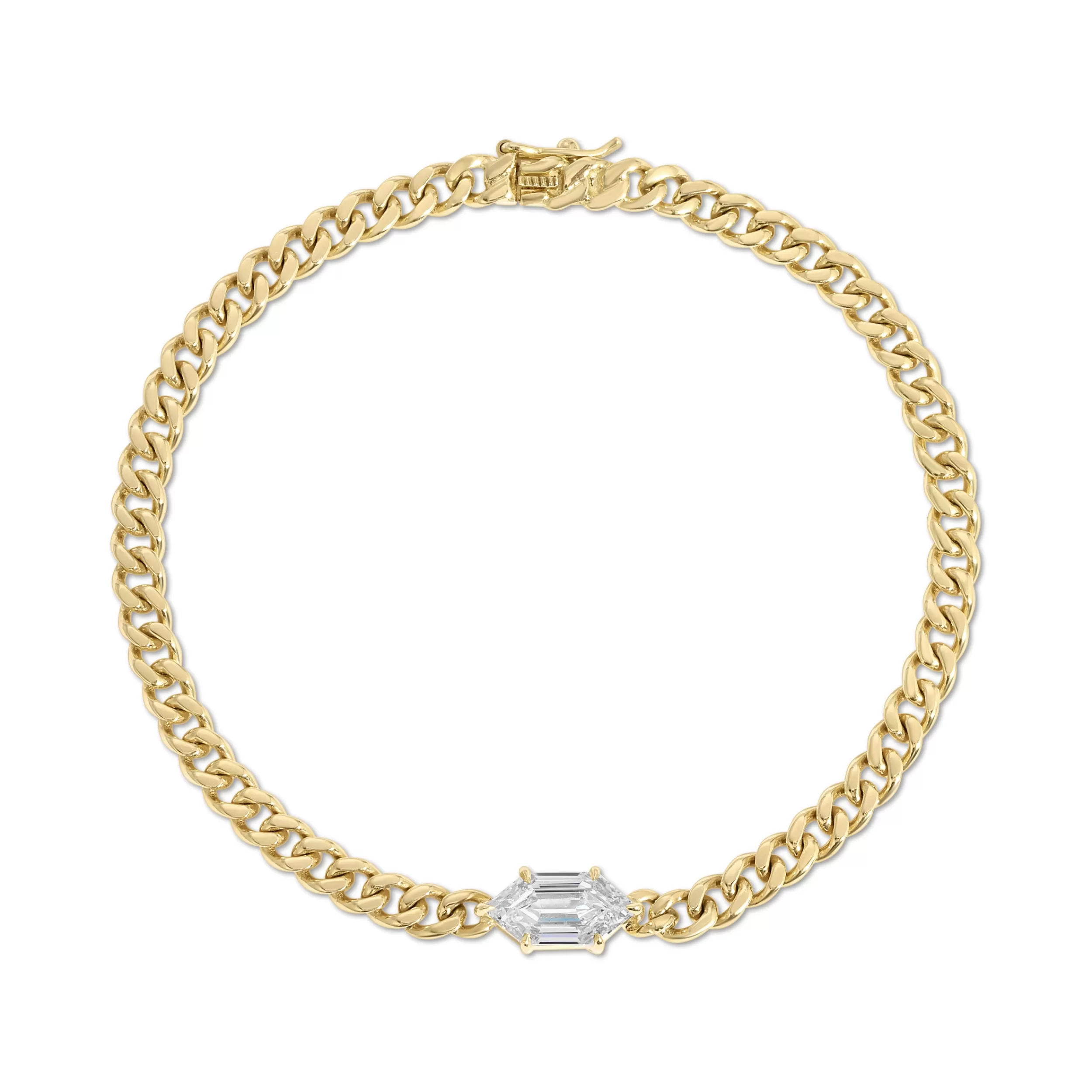 Anita Ko One Of A Kind^SMALL CUBAN LINK BRACELET WITH ELONGATED HEXAGON KITE DIAMOND CENTER