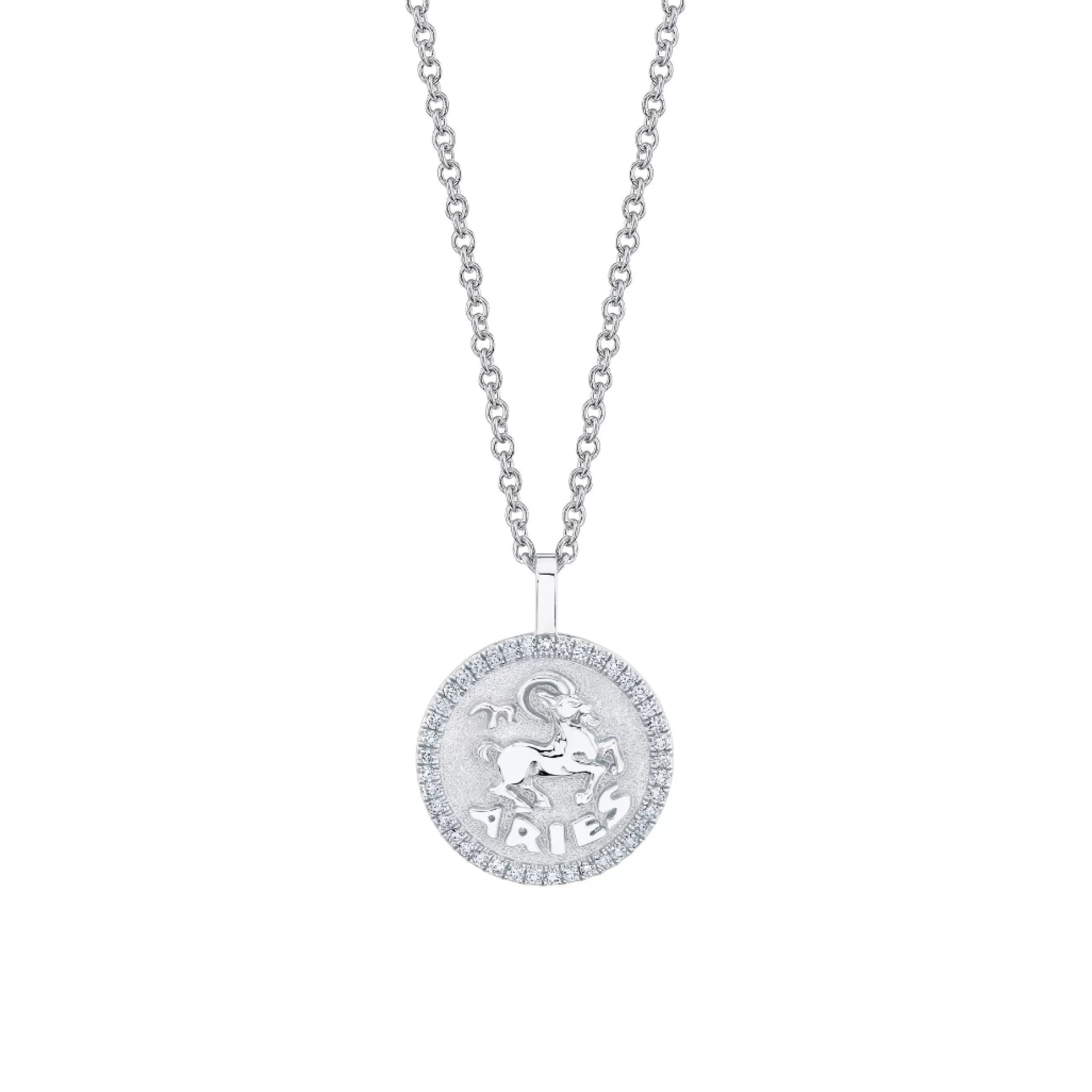 Anita Ko Pendants | Zodiac Coins^SMALL ZODIAC COIN PENDANT WITH DIAMOND FRAME