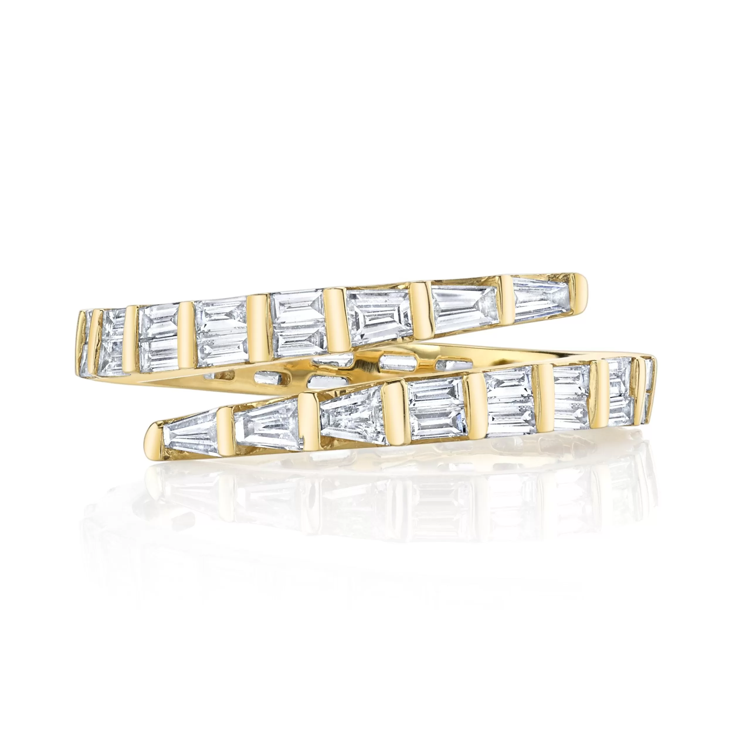 Anita Ko Pinky | Coil^TWO ROW BAGUETTE DIAMOND PINKY COIL RING